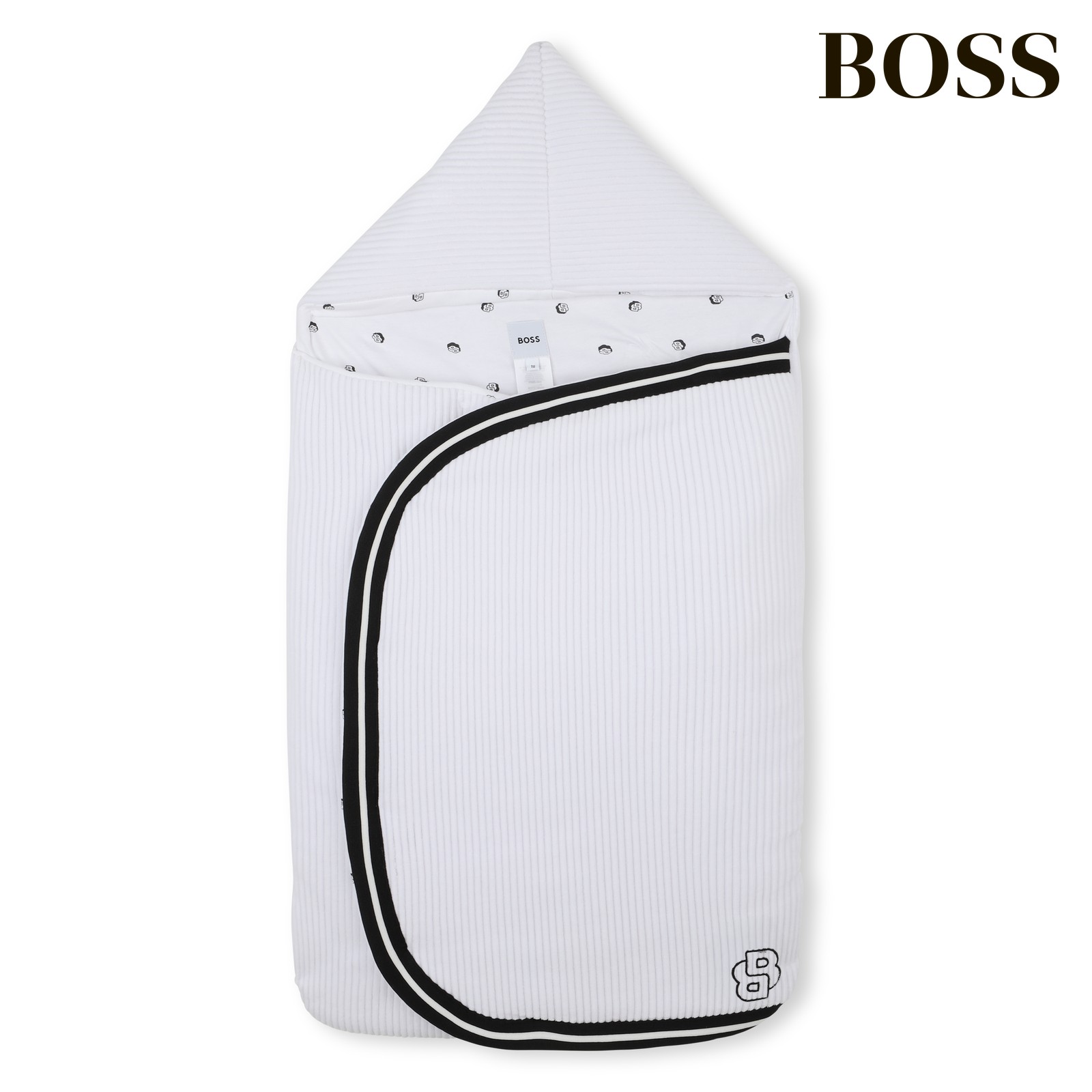 Banderines de terciopelo a rayas blanco