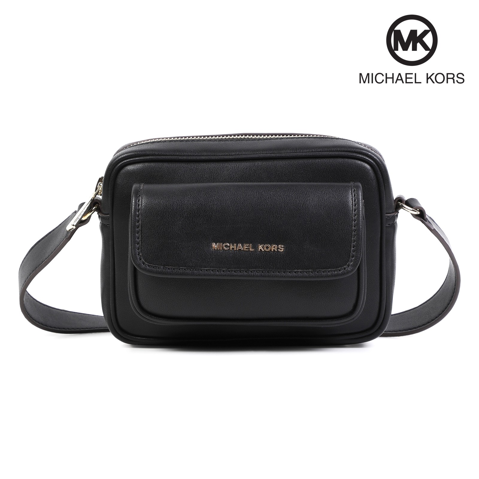 Bolso ajustable con cremallera negro