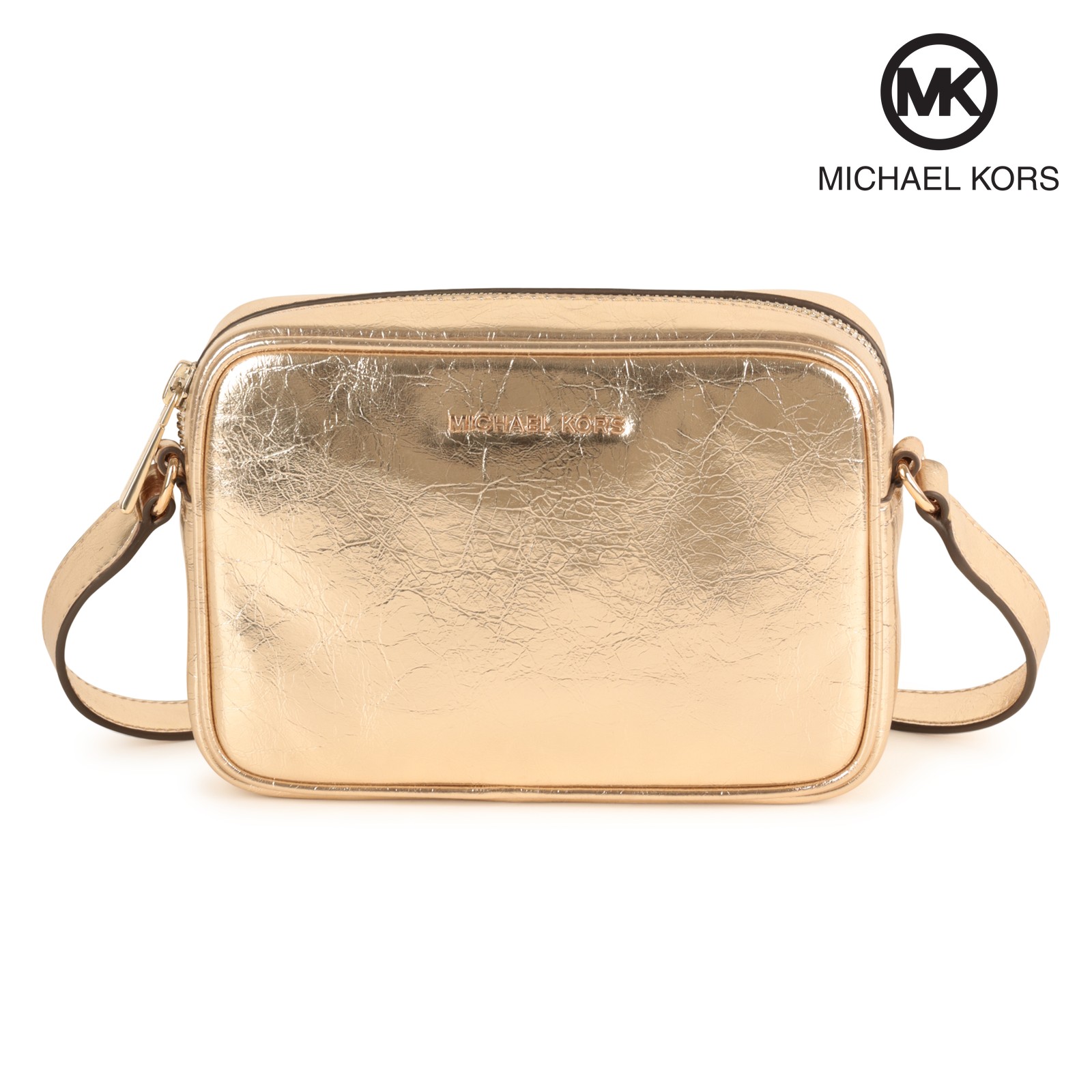 Bolso con cremallera ajustable amarillo oro