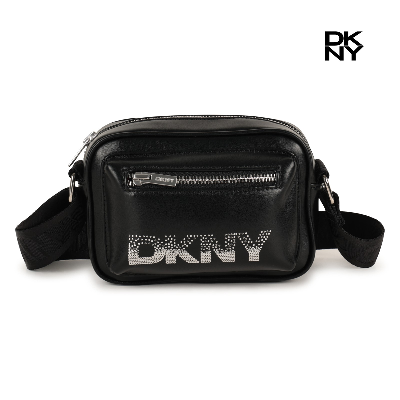 Bolso de mano textil negro