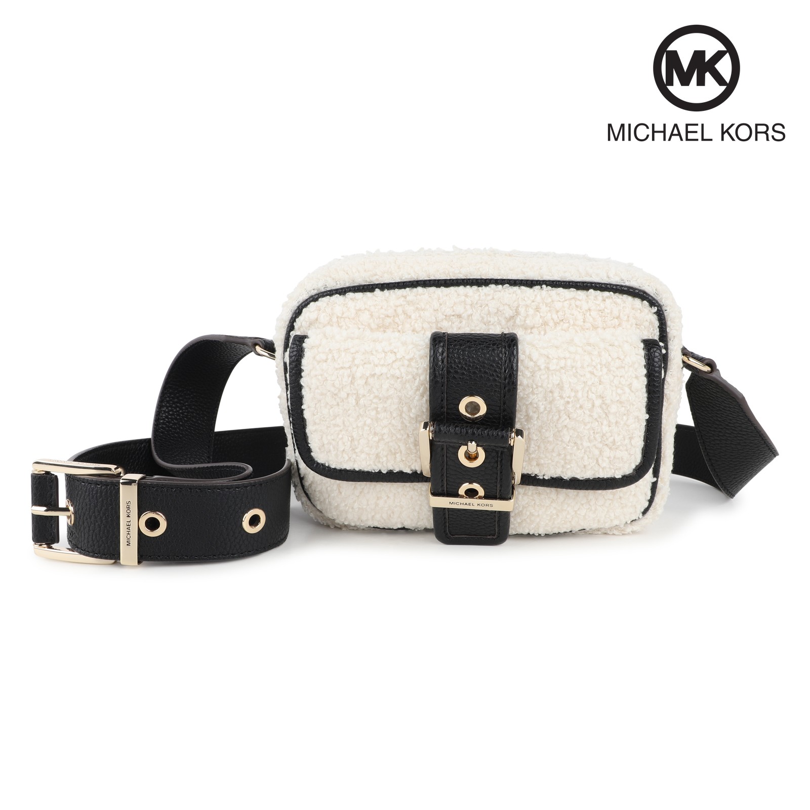 Bolso de mano textil crema