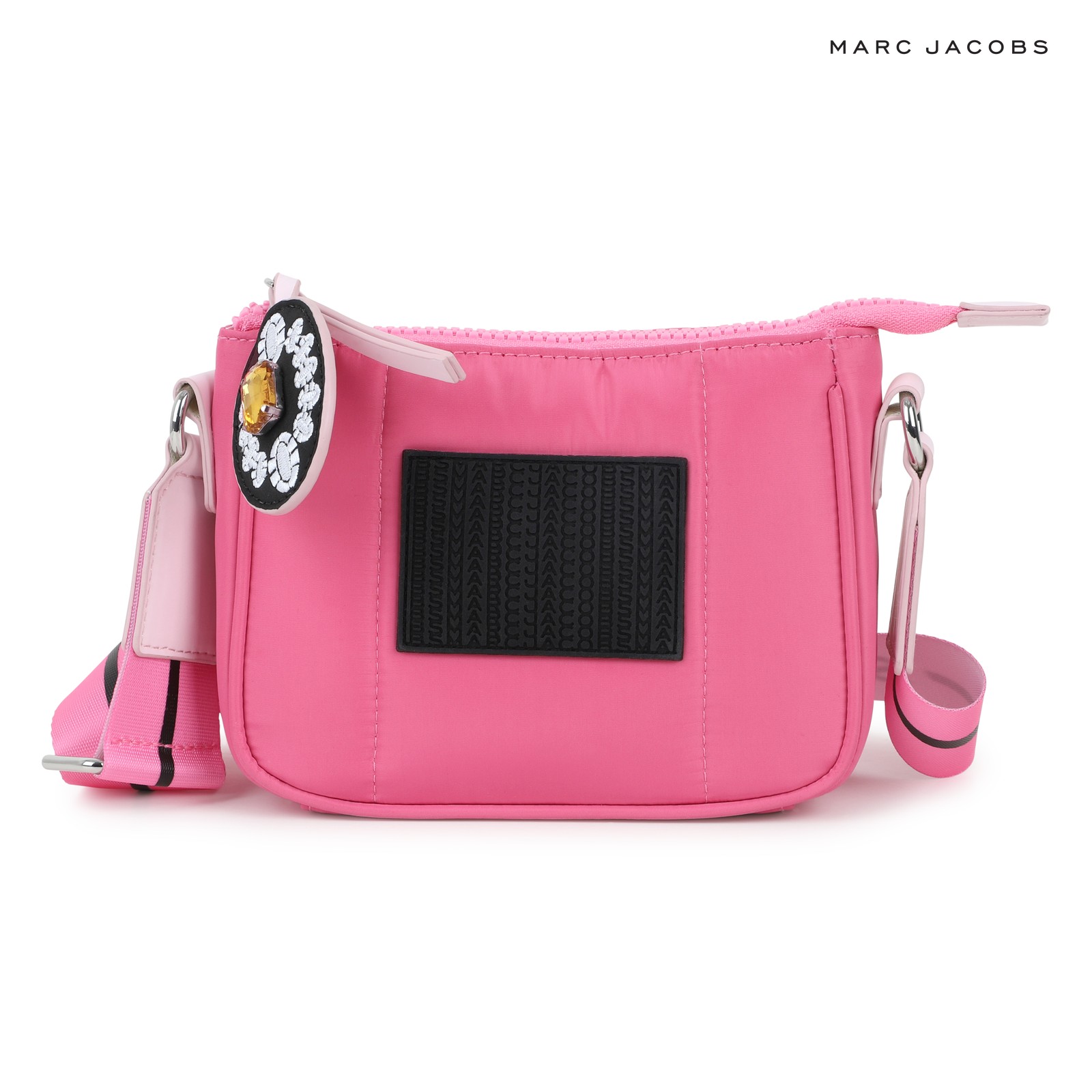 Bolso de mano textil recubierto fuxia