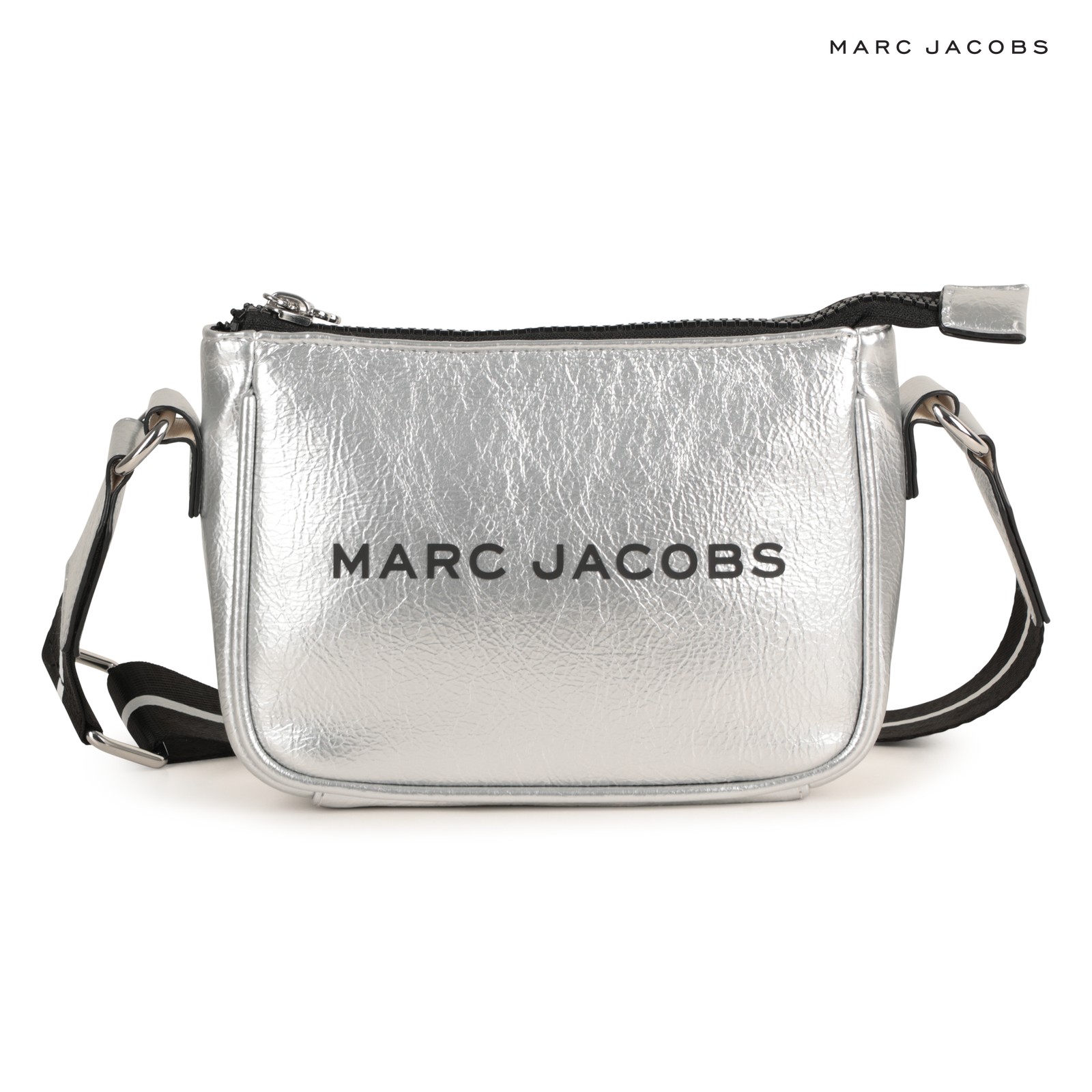 Bolso de mano textil recubierto gris claro