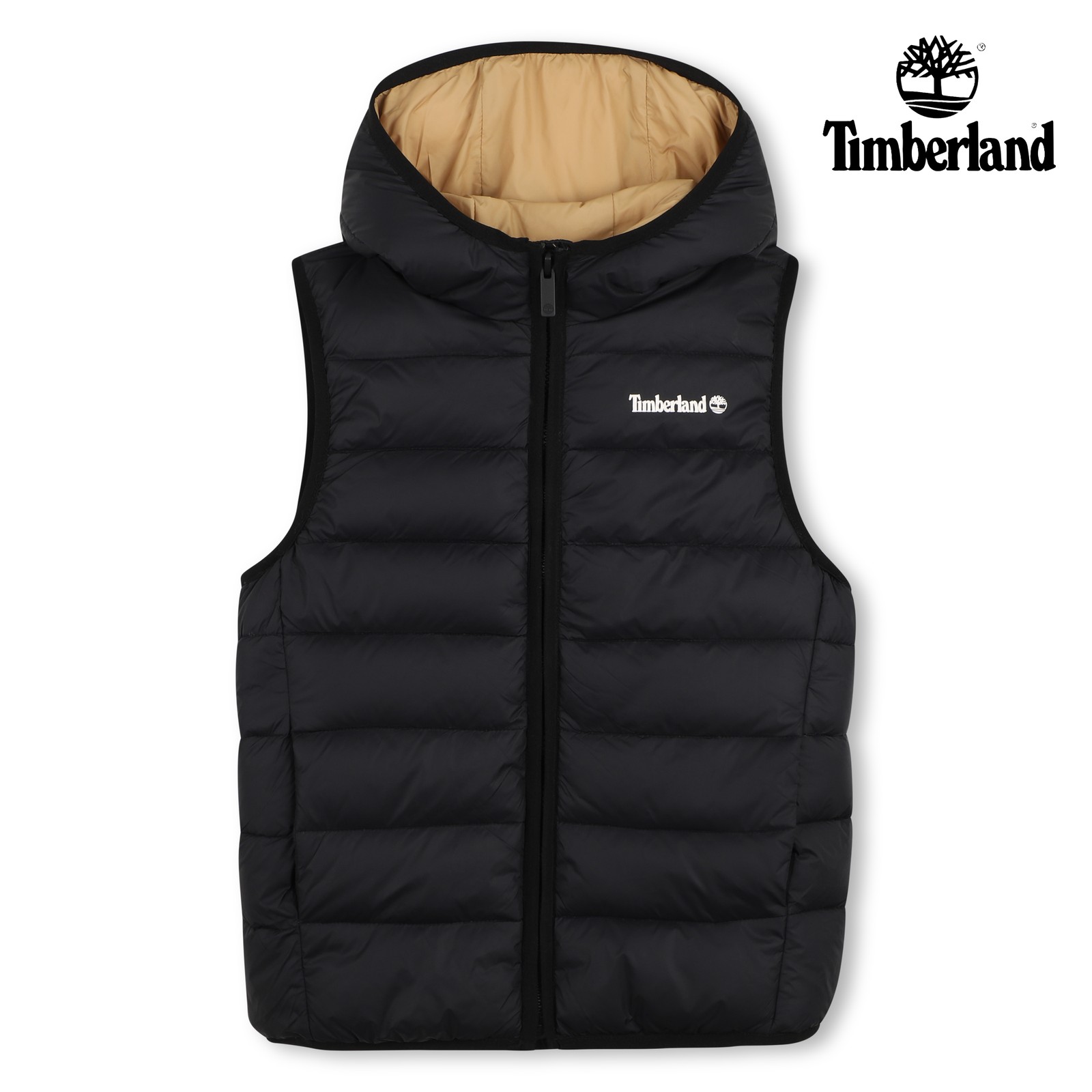 Chaleco acolchado negro castano