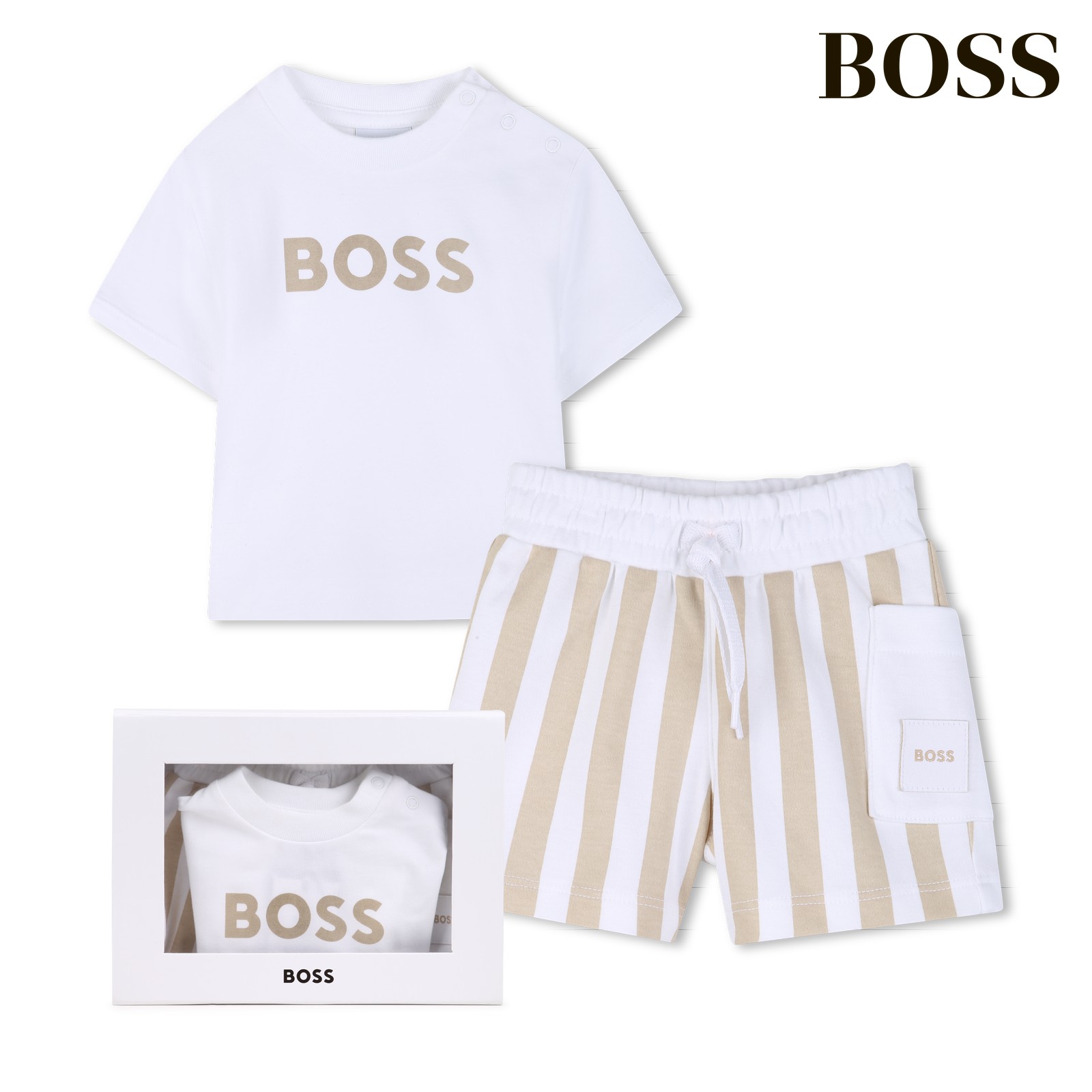 Conjunto camiseta + pantalón corto beig