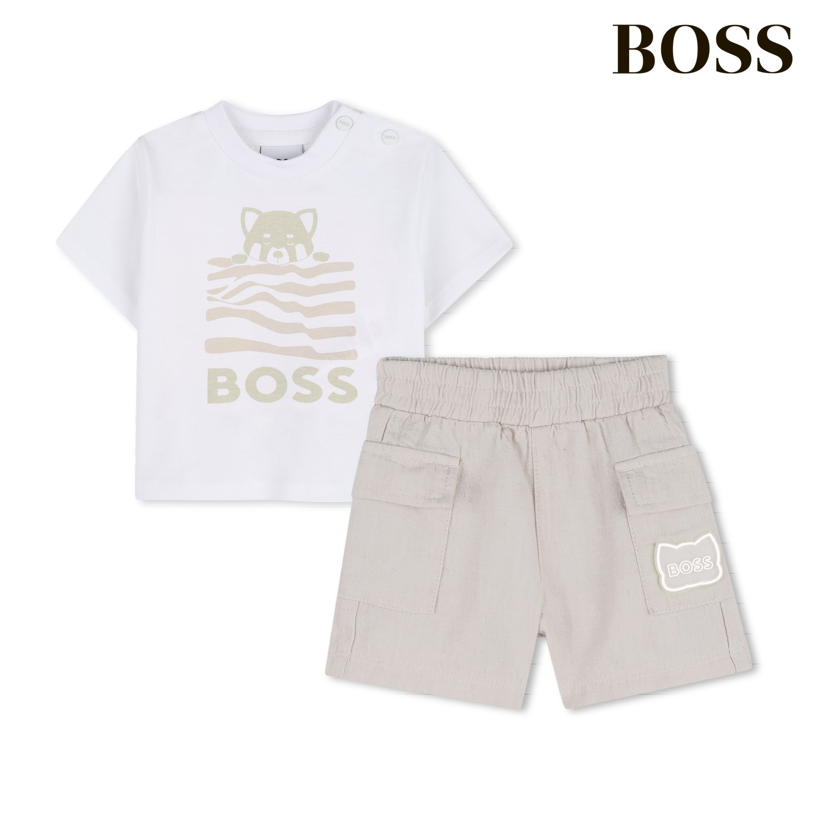 Conjunto camiseta + pantalón corto nuevo beige