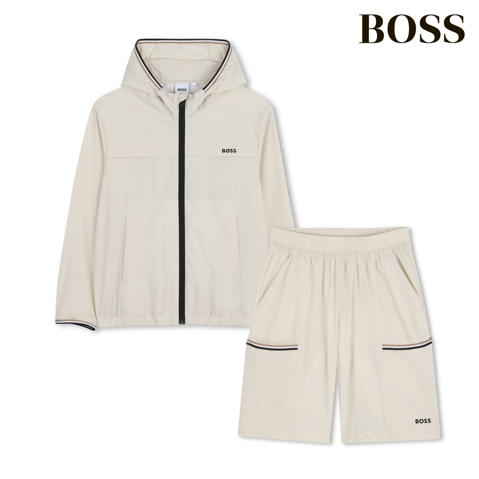 Conjunto cortavientos + pantalón corto arena
