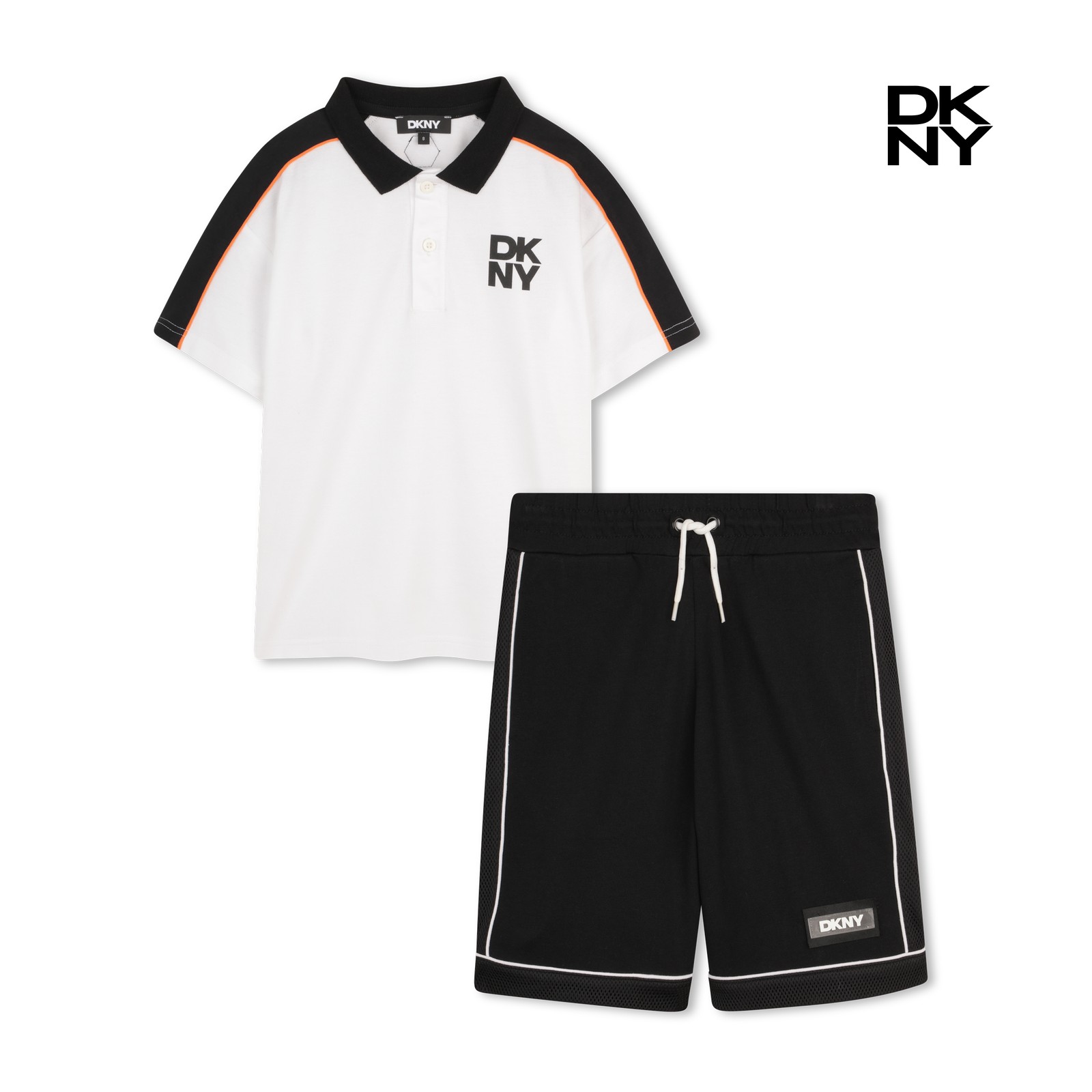 Conjunto de camiseta y bermudas negro blanco
