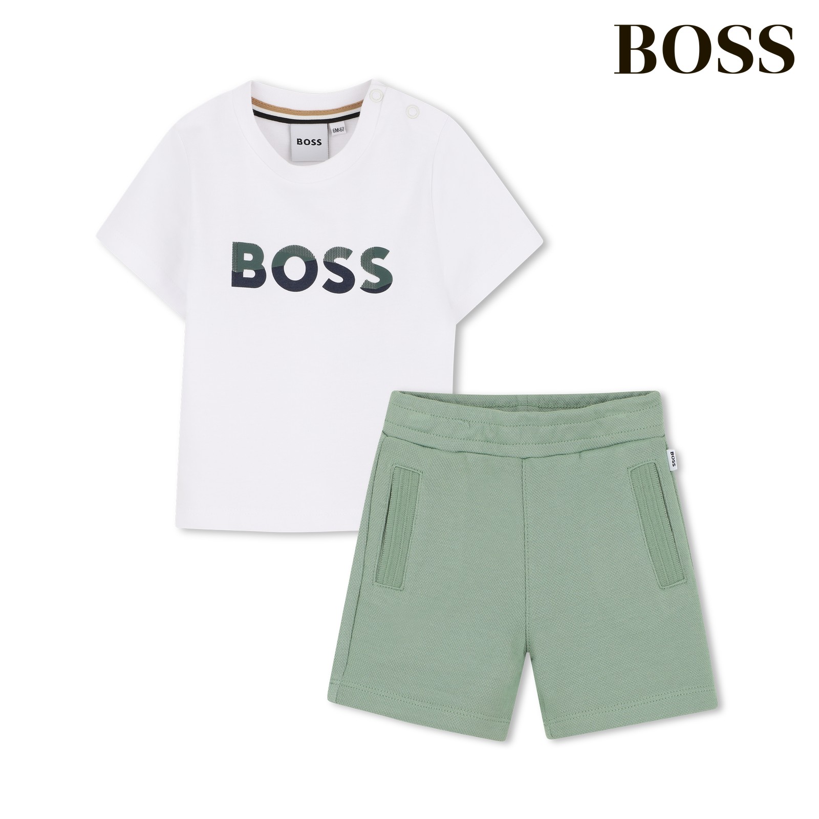 Conjunto de camiseta y bermudas bahía verde