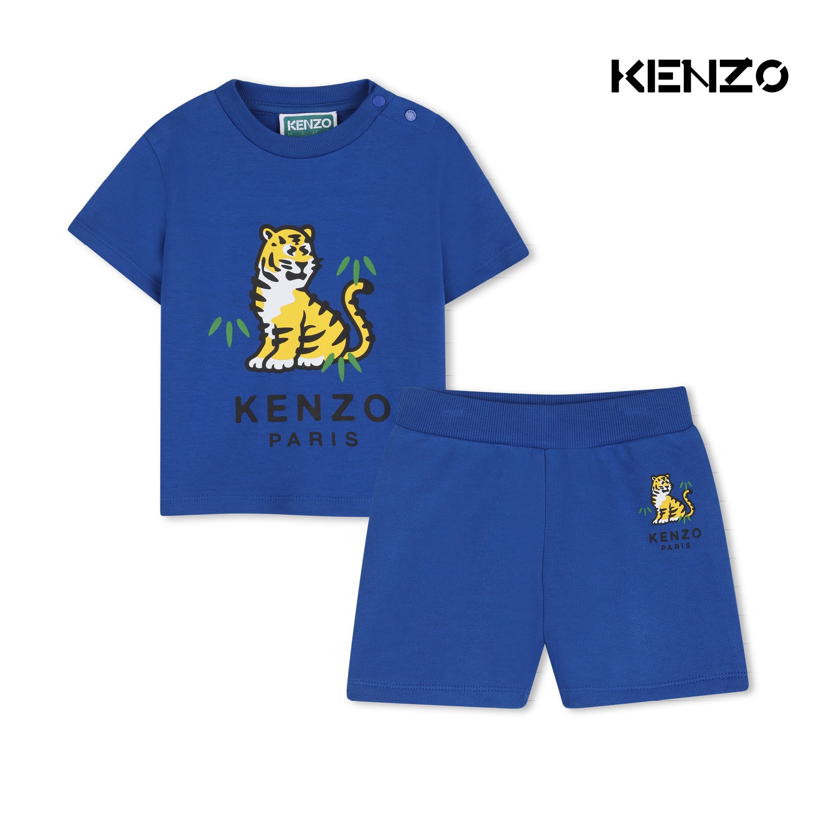 Conjunto de camiseta y bermudas azul electrico