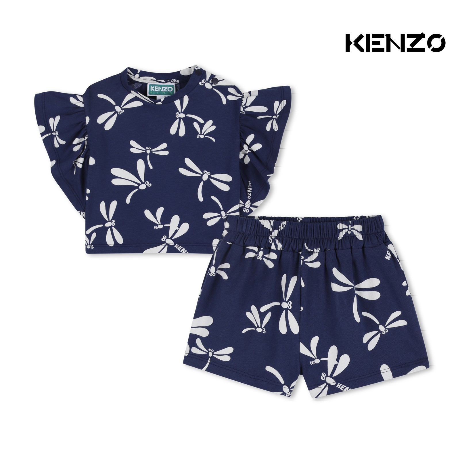 Conjunto de camiseta y pantalón corto azul medieval