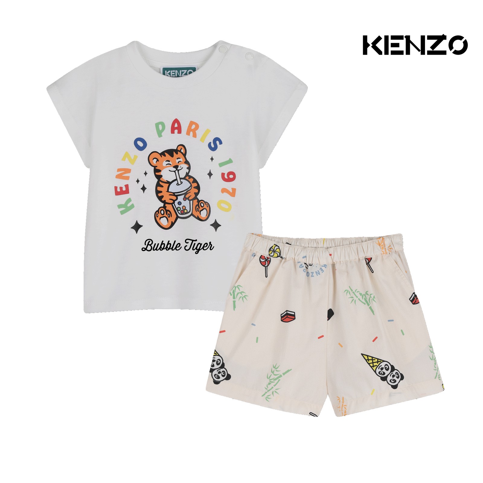 Conjunto de camiseta y pantalón corto arena