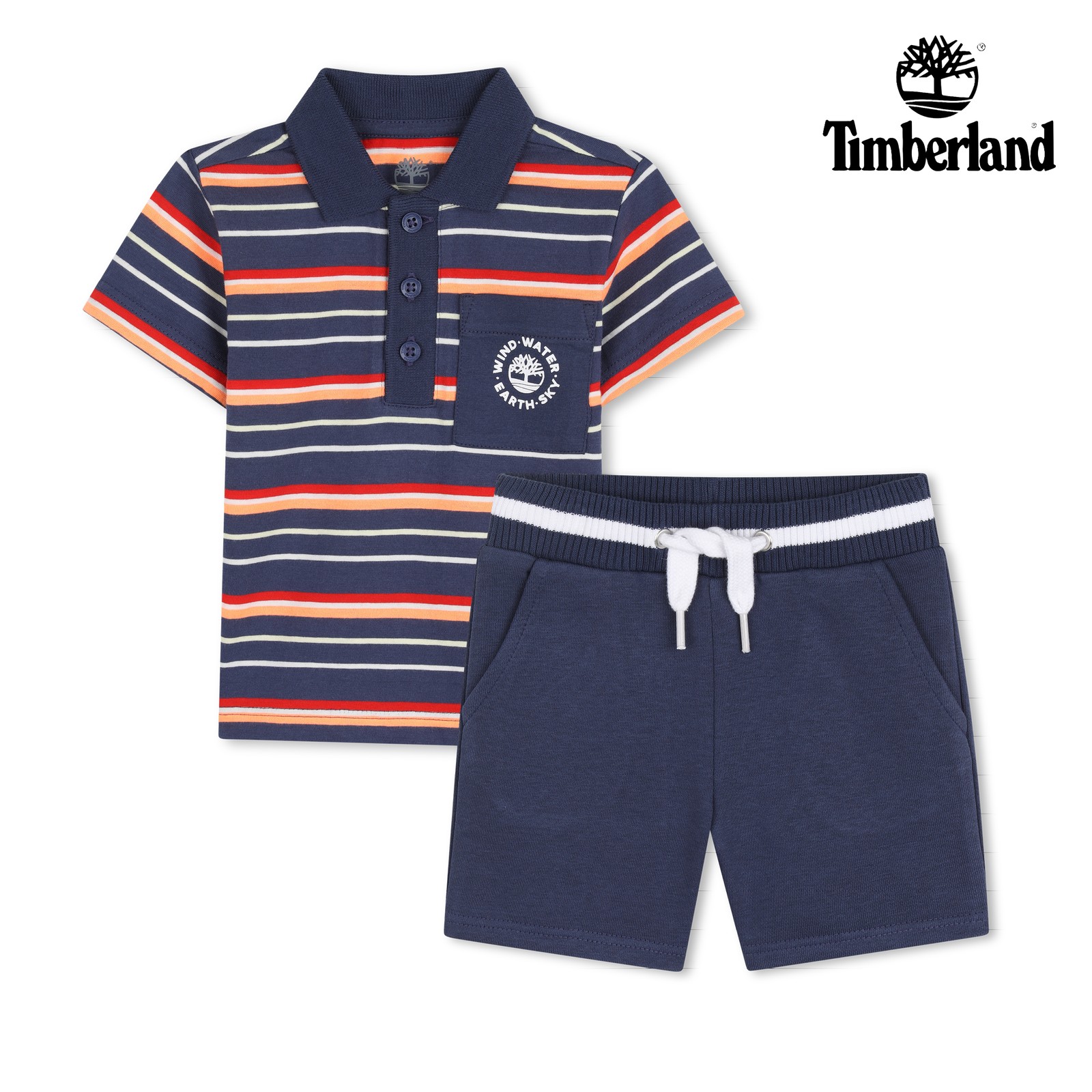 Conjunto de camiseta y pantalón corto azul pizarra