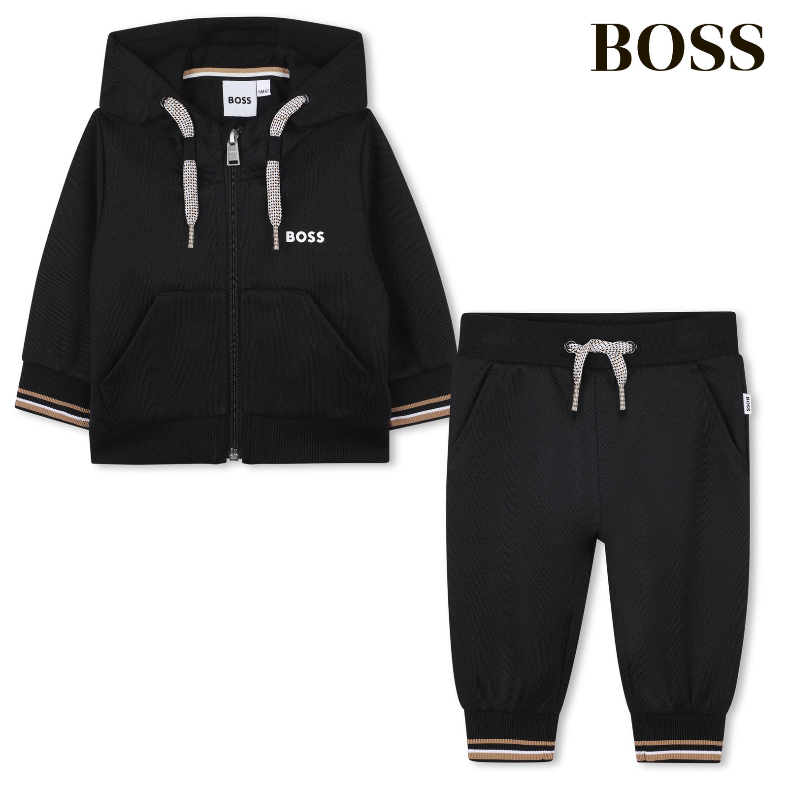 Conjunto de cárdigan y pantalones negro