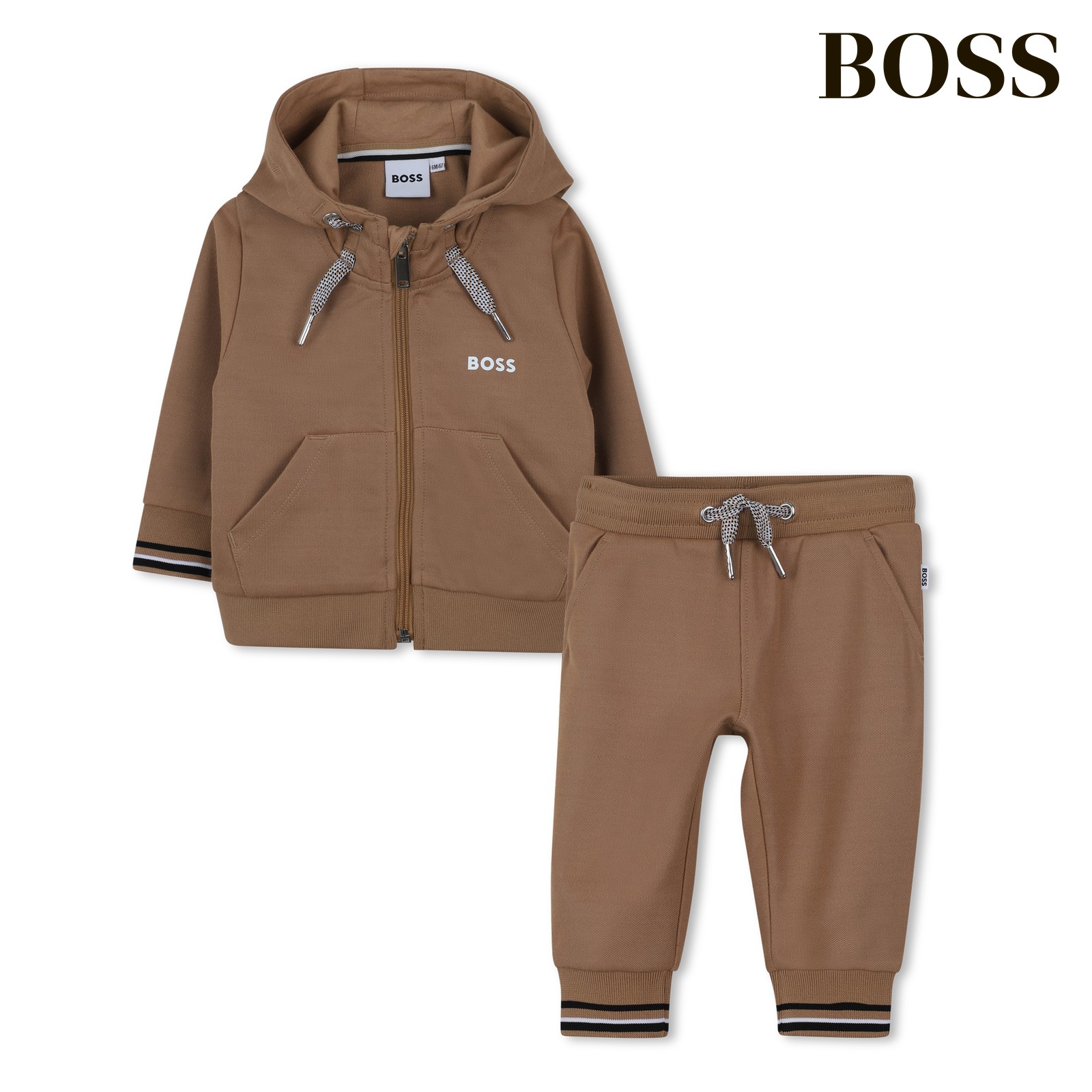 Conjunto de cárdigan y pantalones galleta
