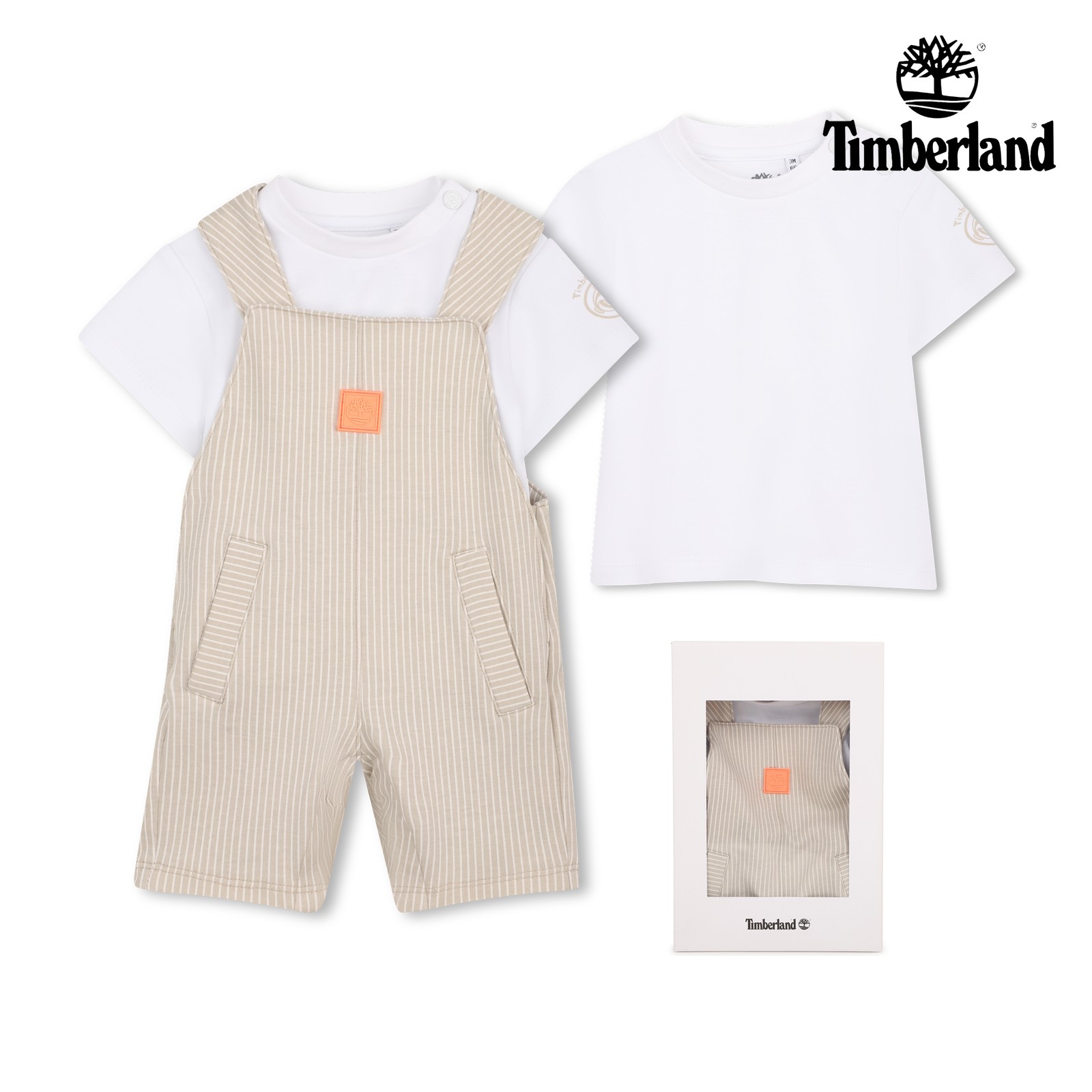 Conjunto de mono y camiseta crudo beig