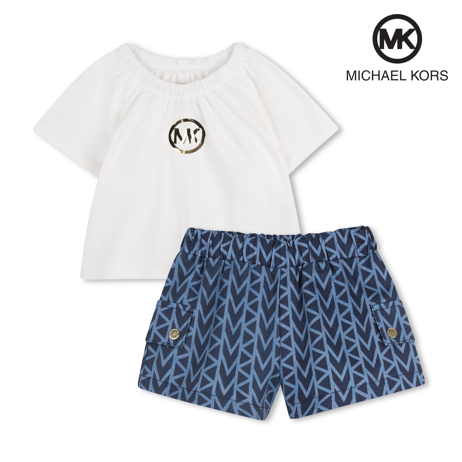 Conjunto de pantalón corto y camiseta denim blue