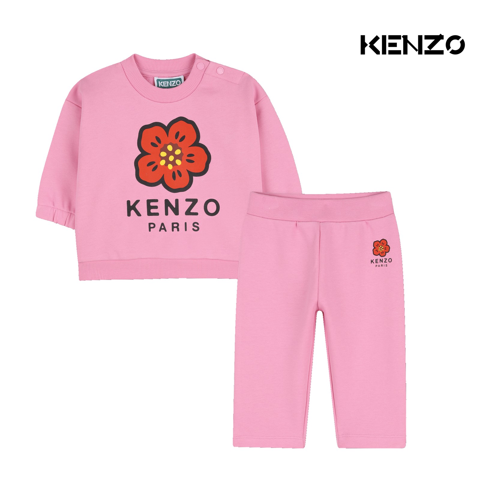 Conjunto de sudadera y pantalón rosa