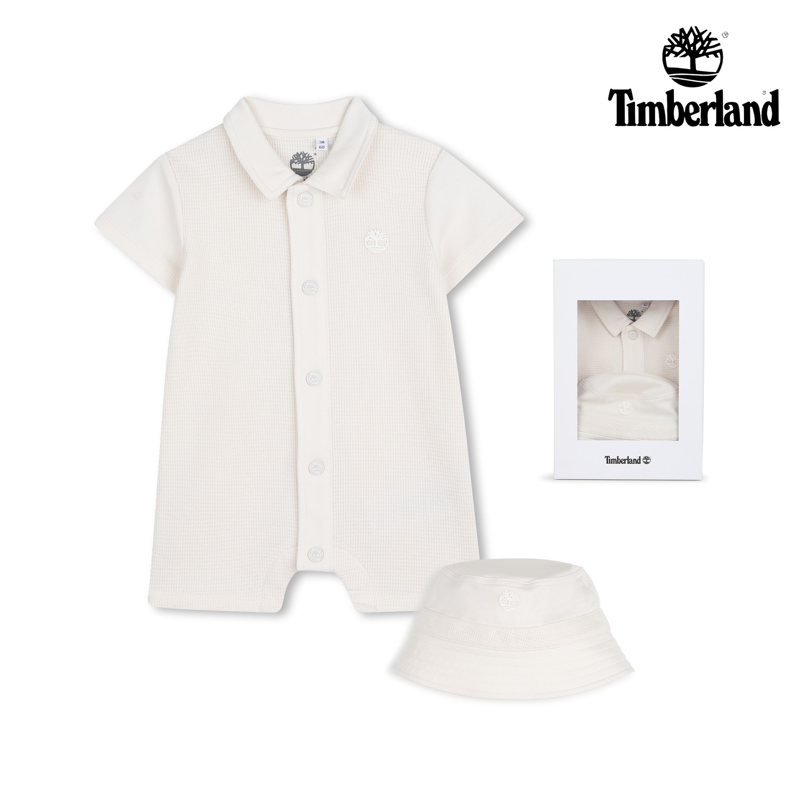 Conjunto de traje de neopreno y sombrero de pescad marfil
