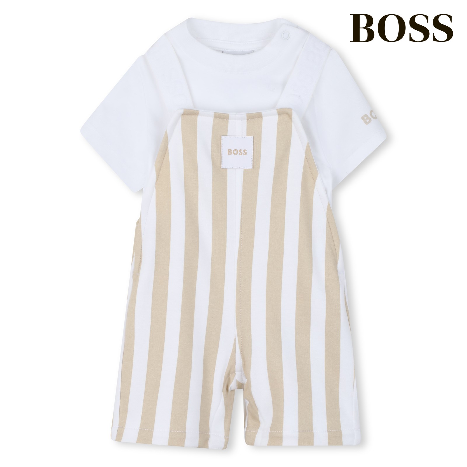 Conjunto mono + camiseta beig