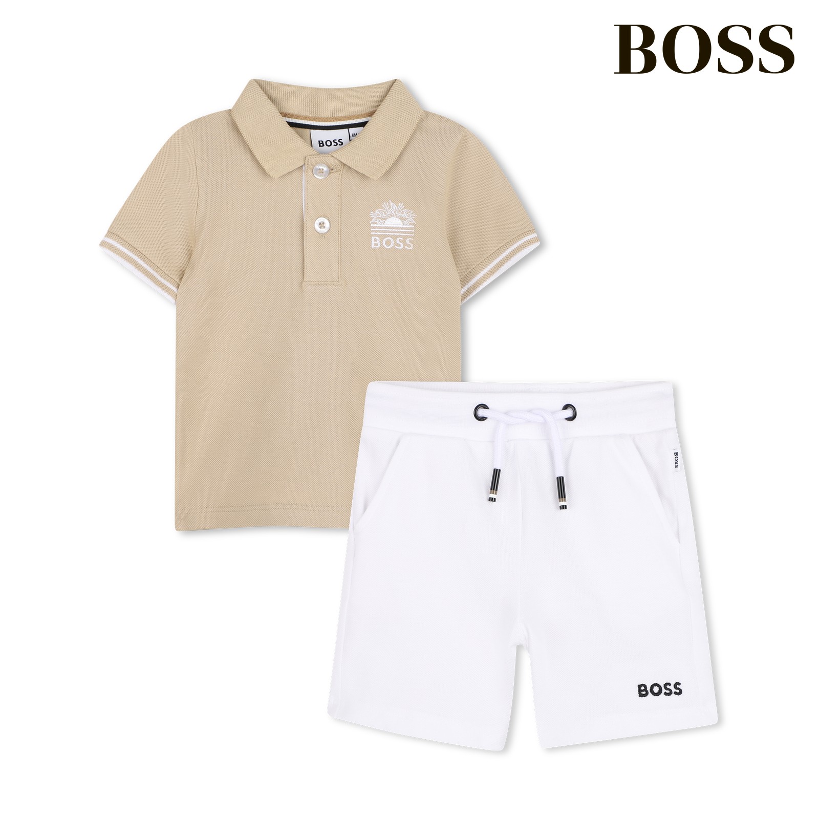 Conjunto polo + bermudas beig