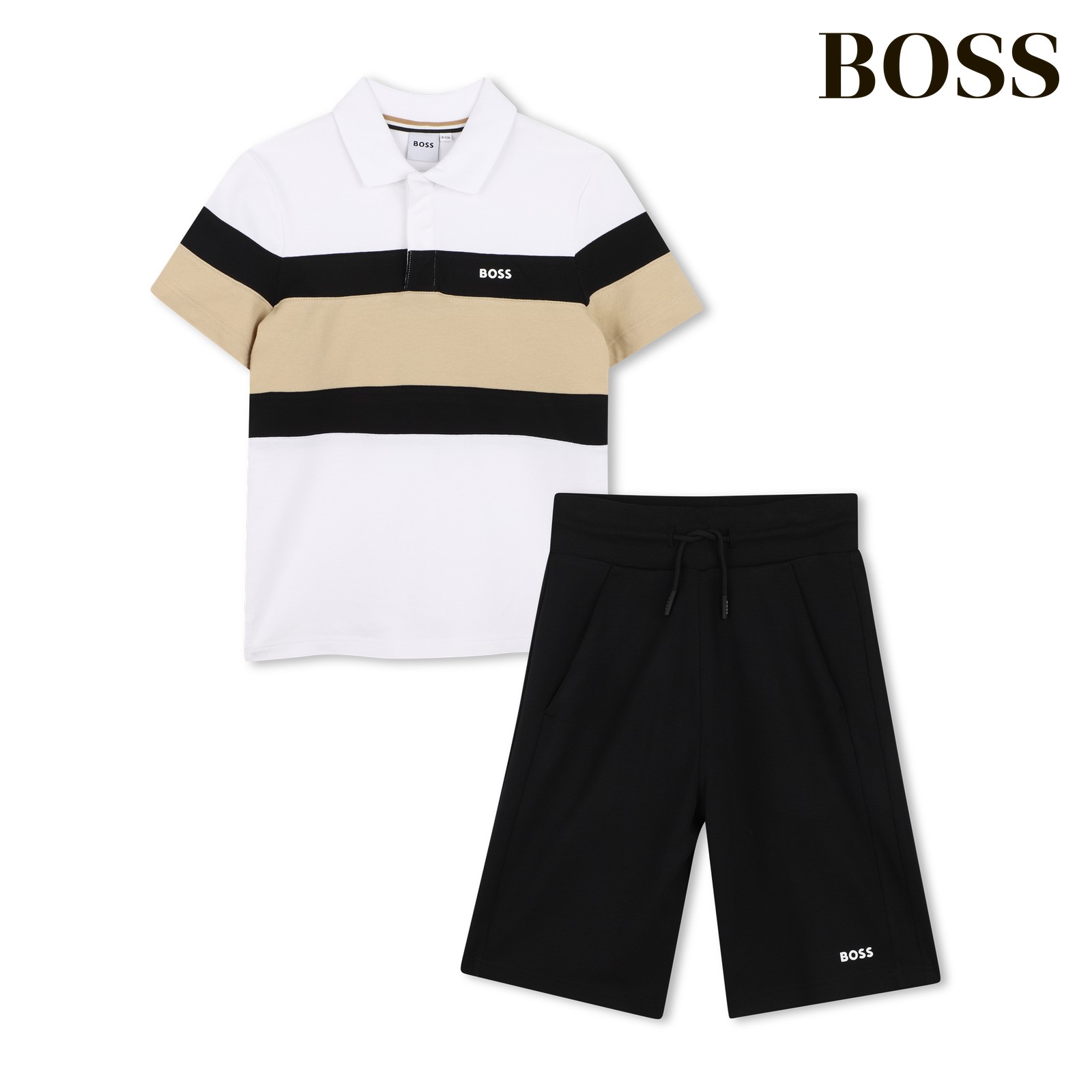 Conjunto polo + bermudas negro