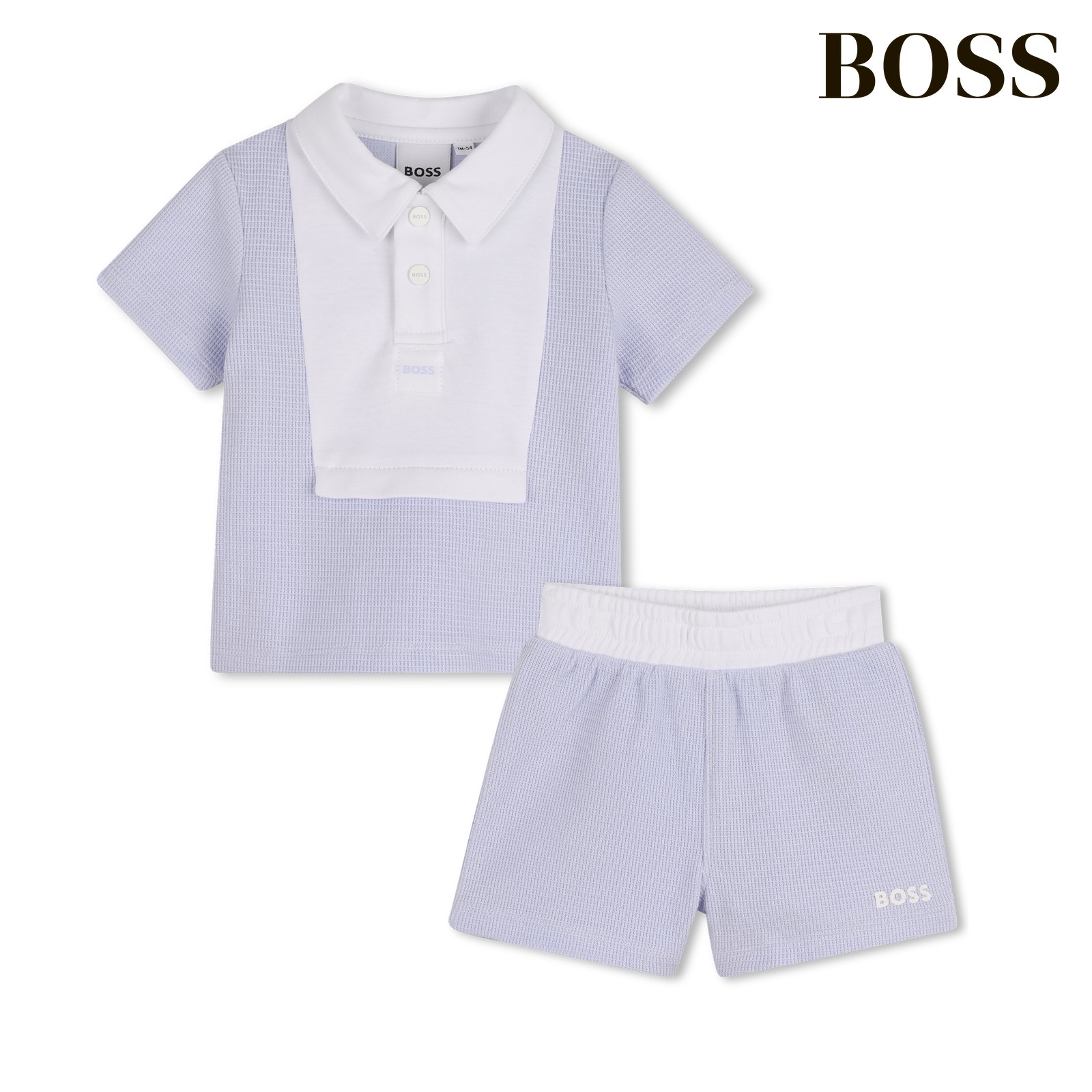 Conjunto polo + pantalón corto azul cielo