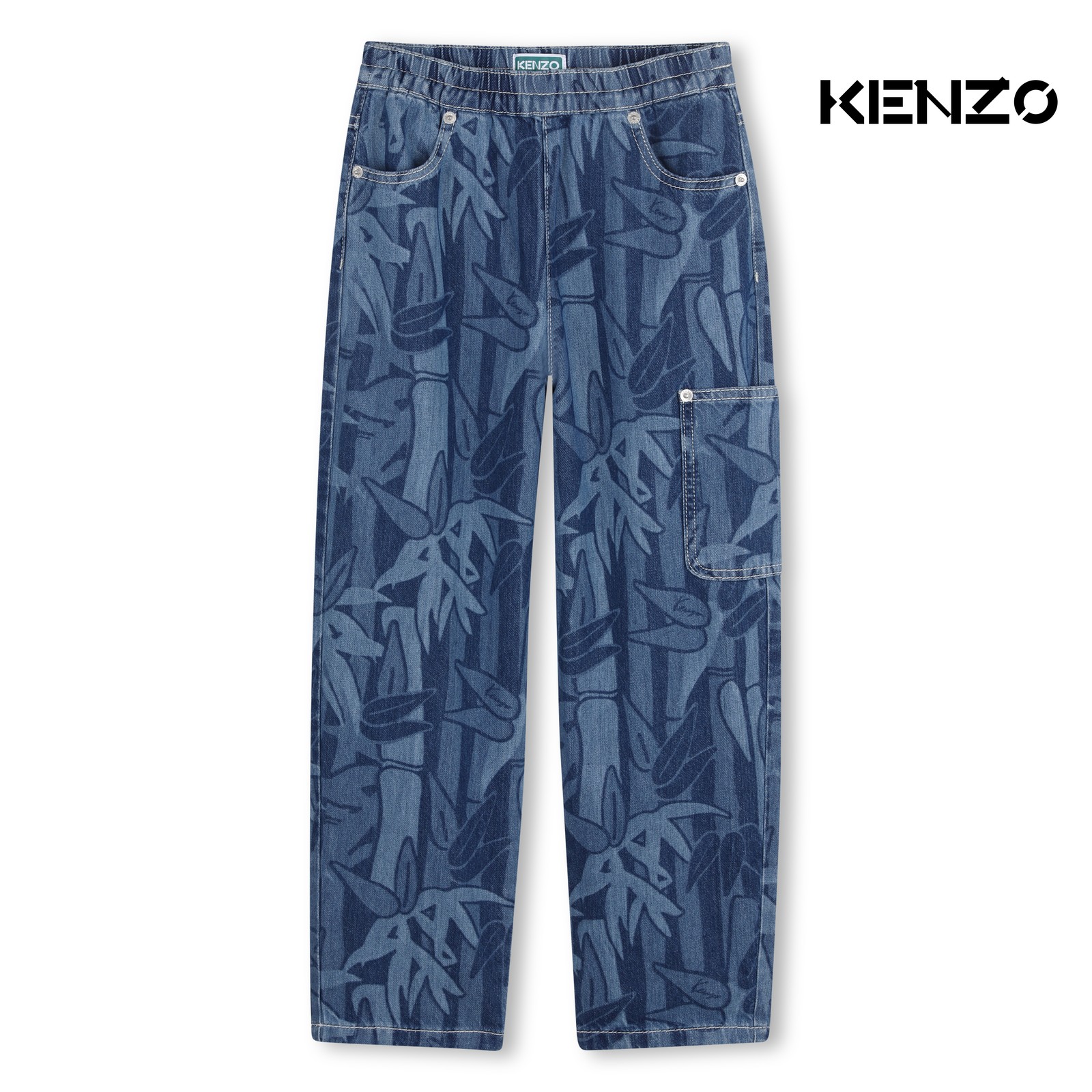 Jeans de cintura elástica impreso