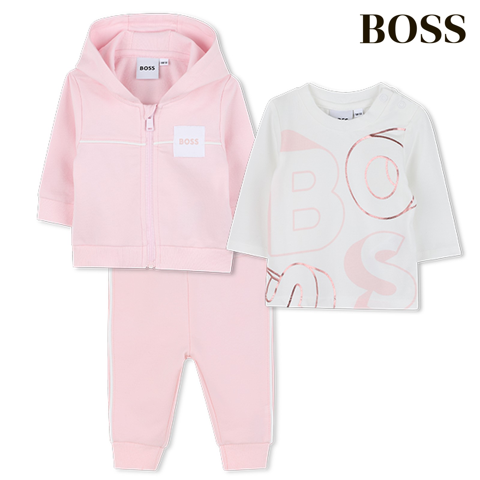 Juego de 3 piezas rosa pastel