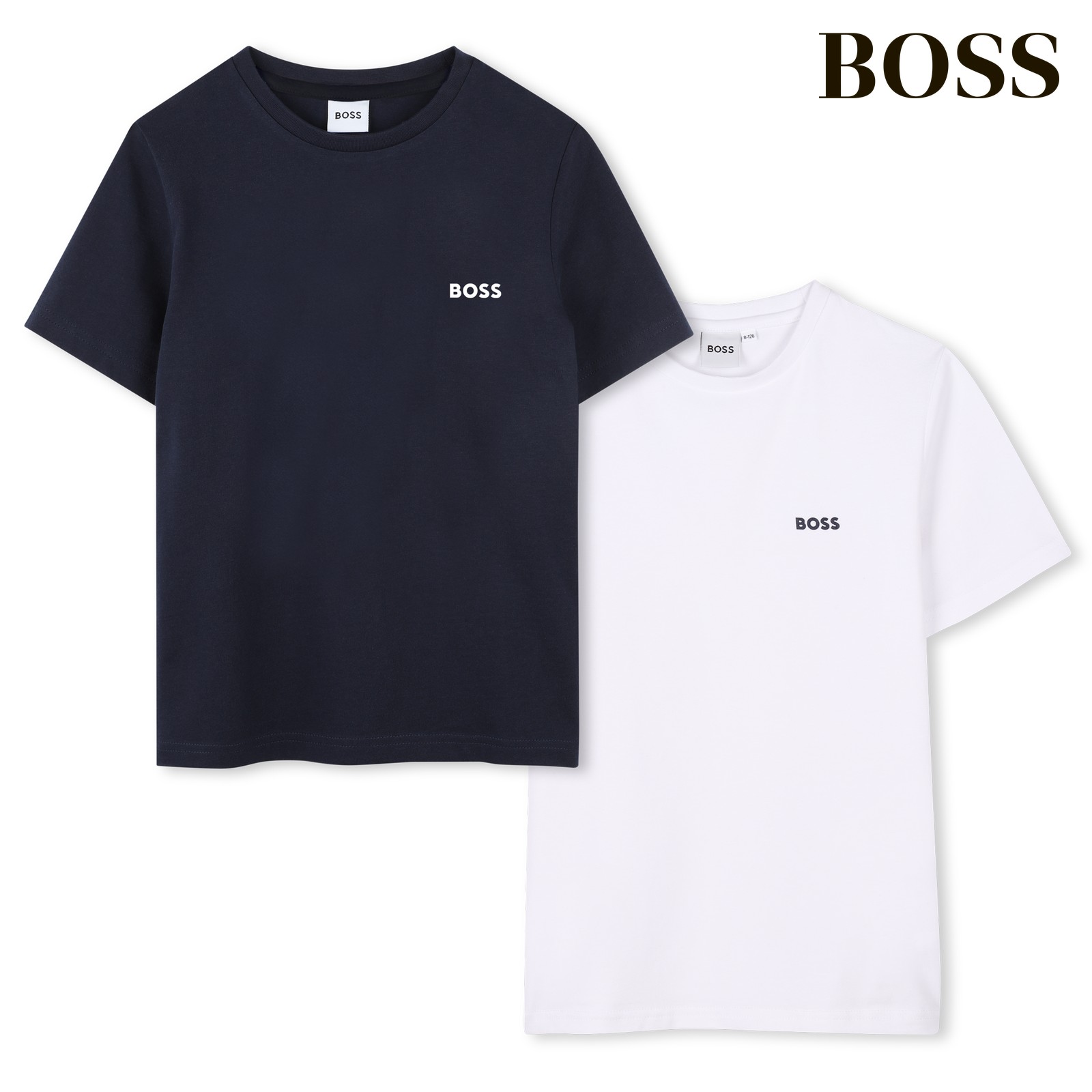 Lote de 2 camisetas marino blanco