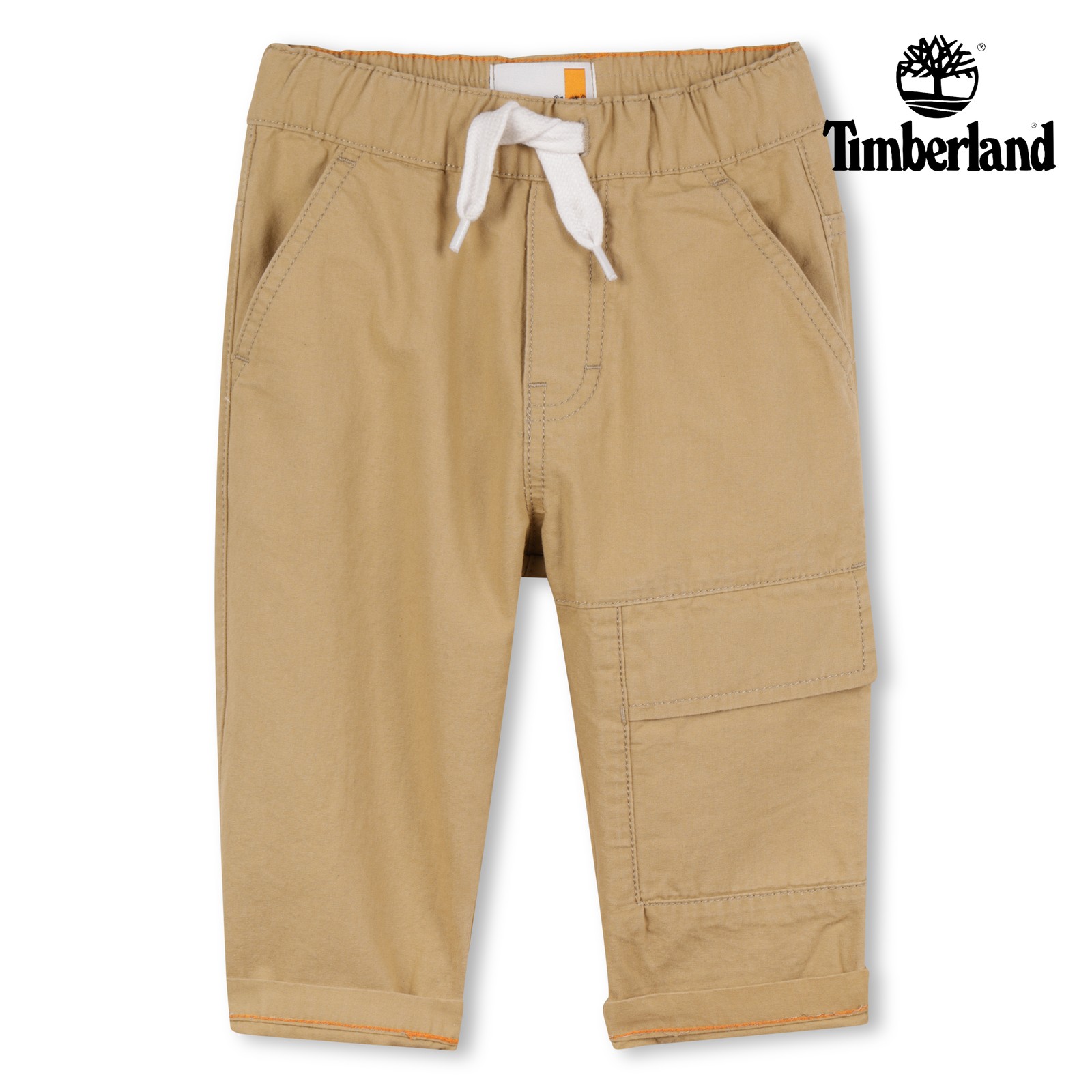 Pantalón amplio de gabardina beig oscuro