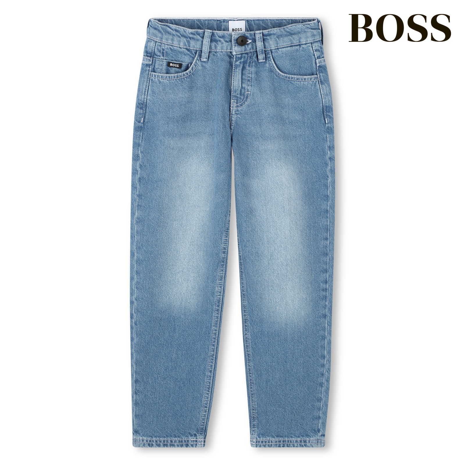 Pantalón ancho con 5 bolsillos denim blue clear