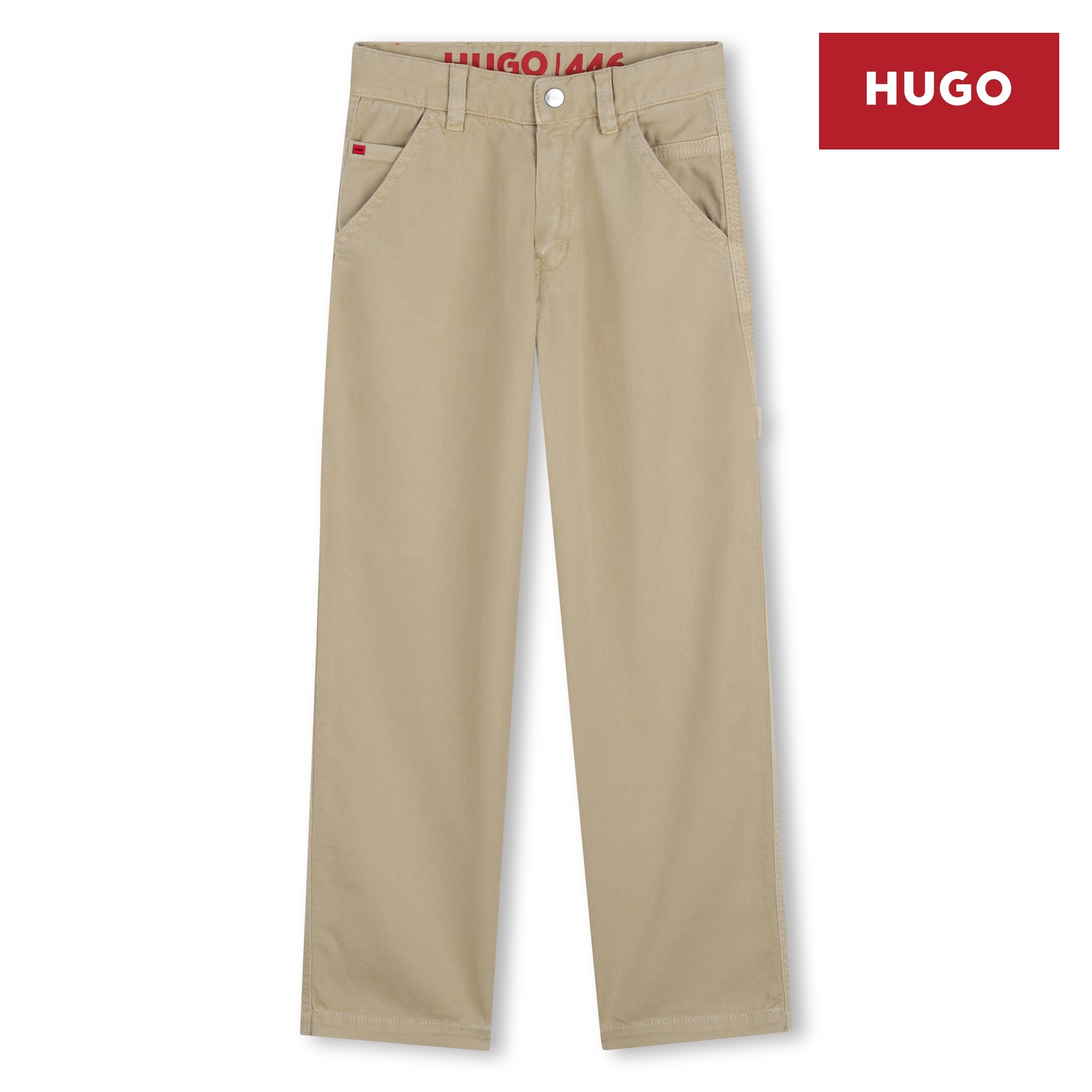 Pantalón con pespuntes beig