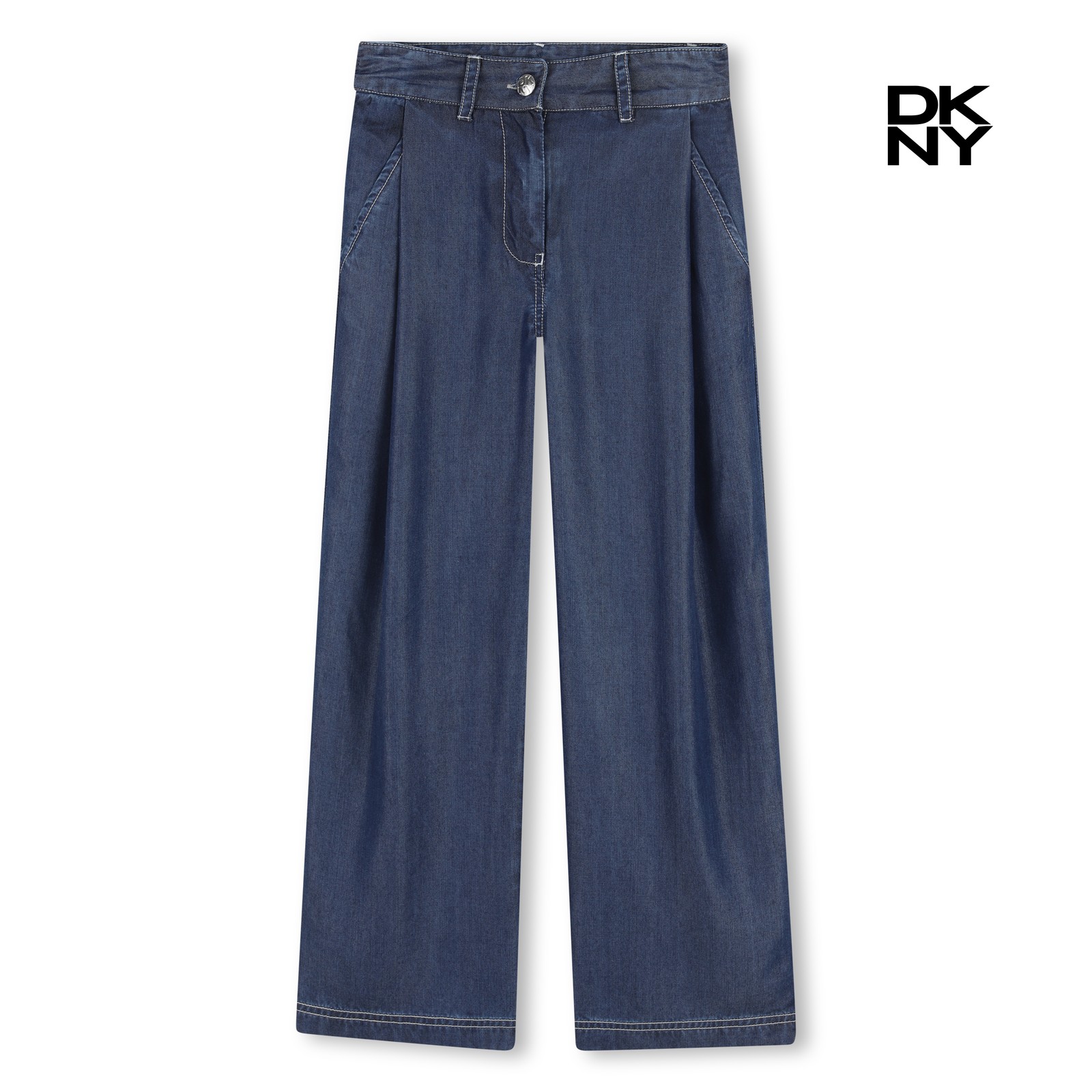 Pantalones anchos fluidos denim indigo azul