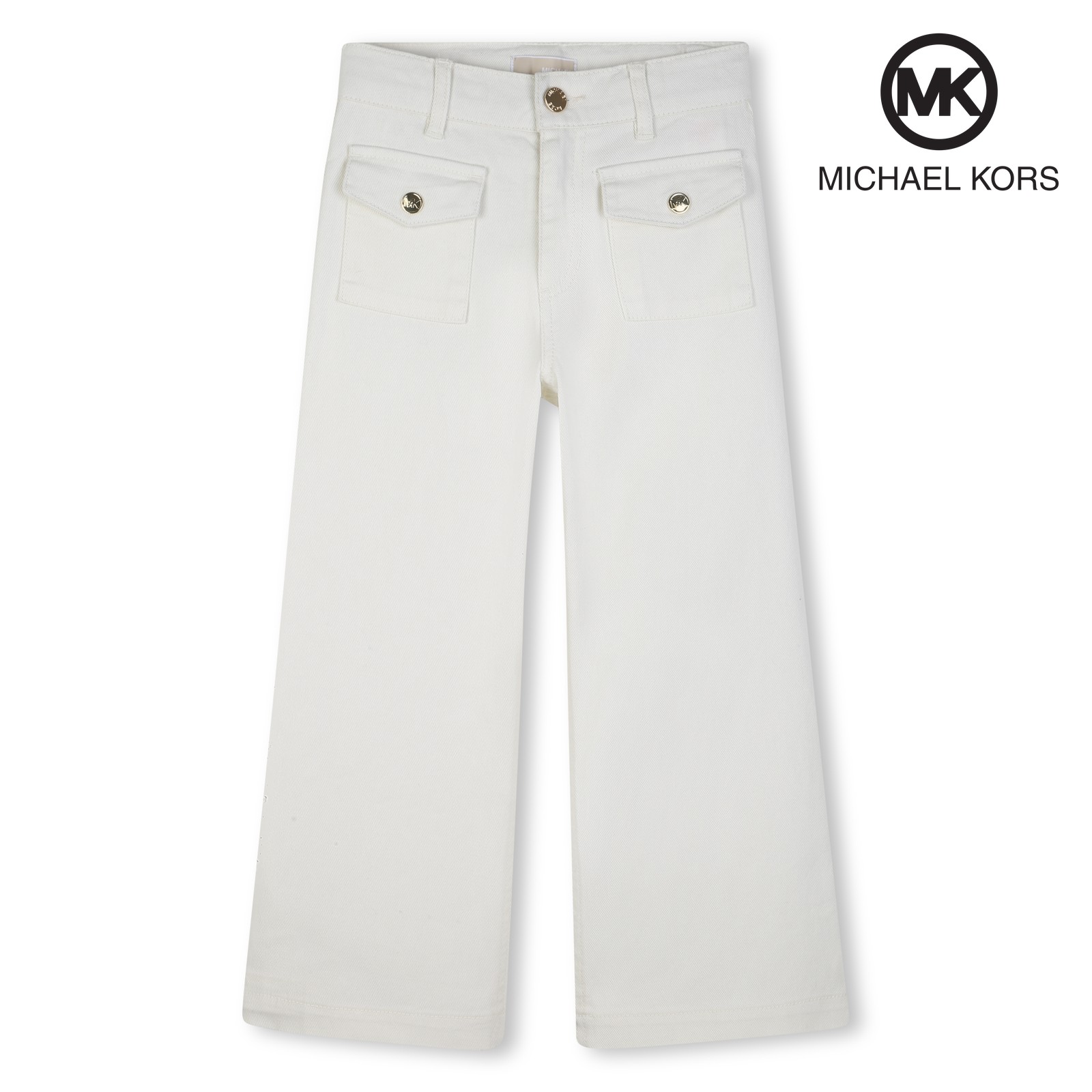 Pantalones de cintura ajustable crema