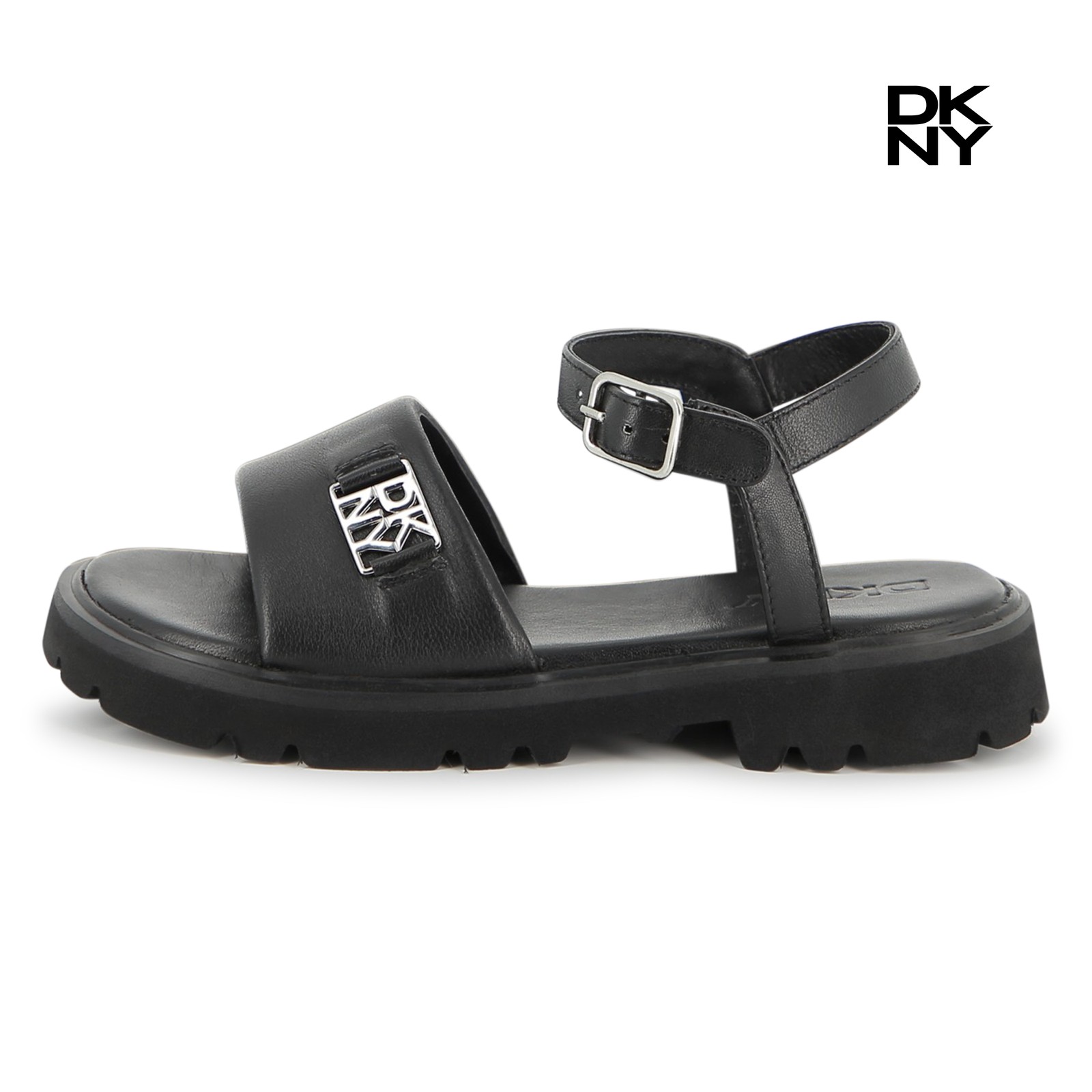 Sandalias de piel de cordero negro
