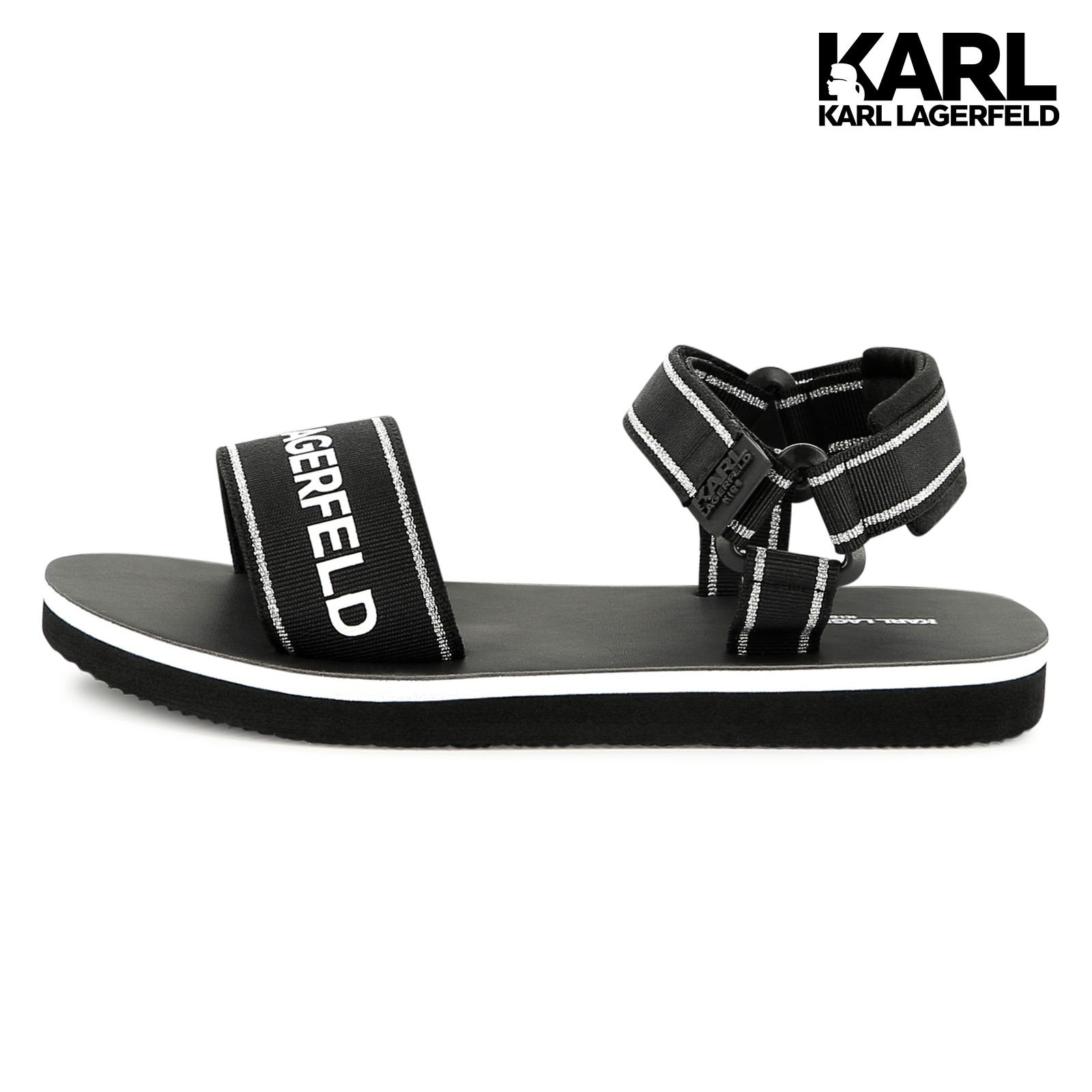 Sandalias ligeras con velcro negro