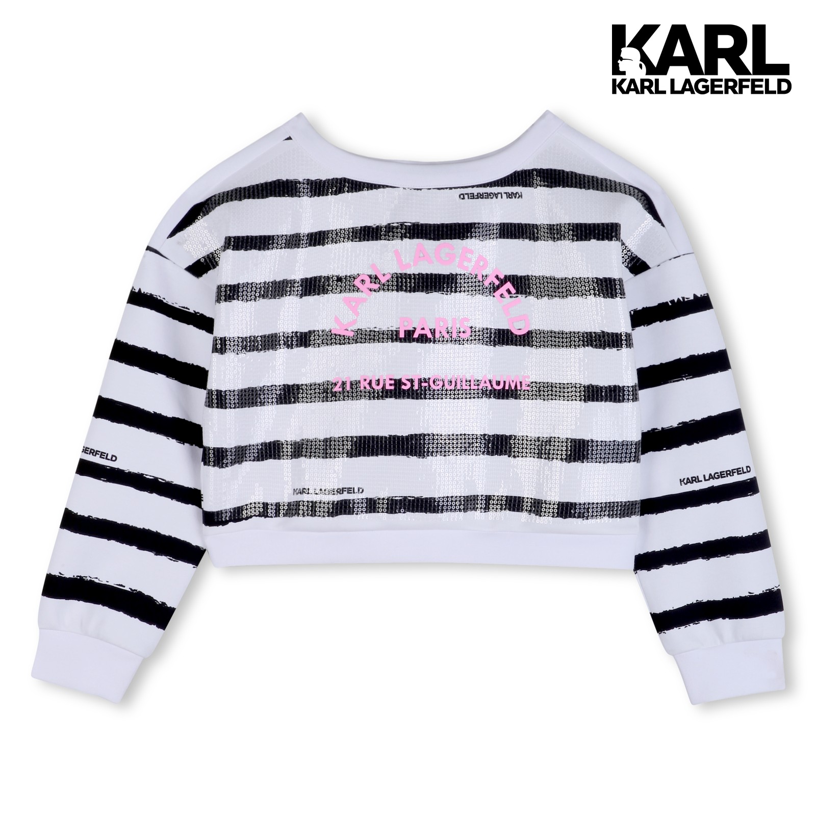 Sudadera a rayas blanco negro