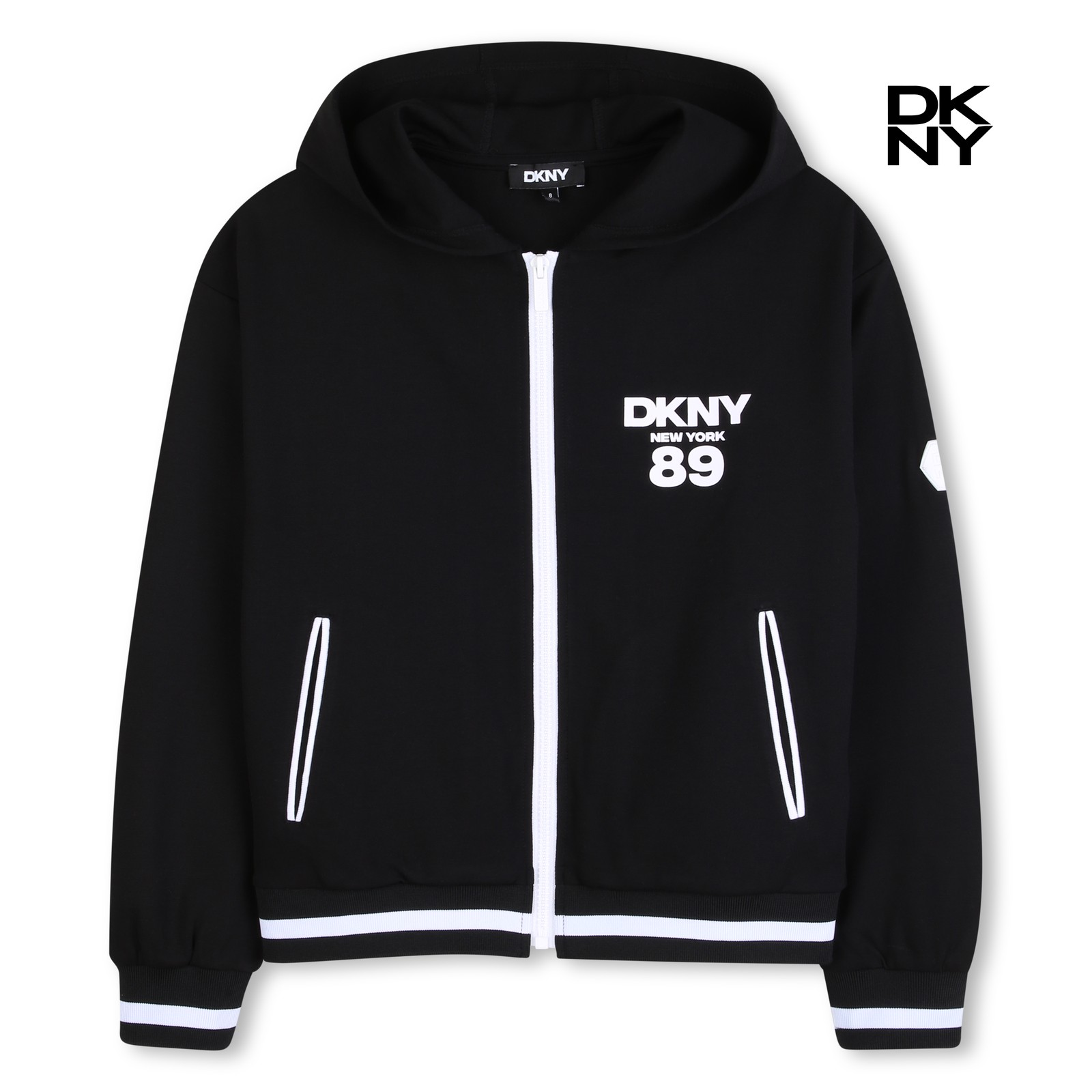 Sudadera con capucha con cremallera negro