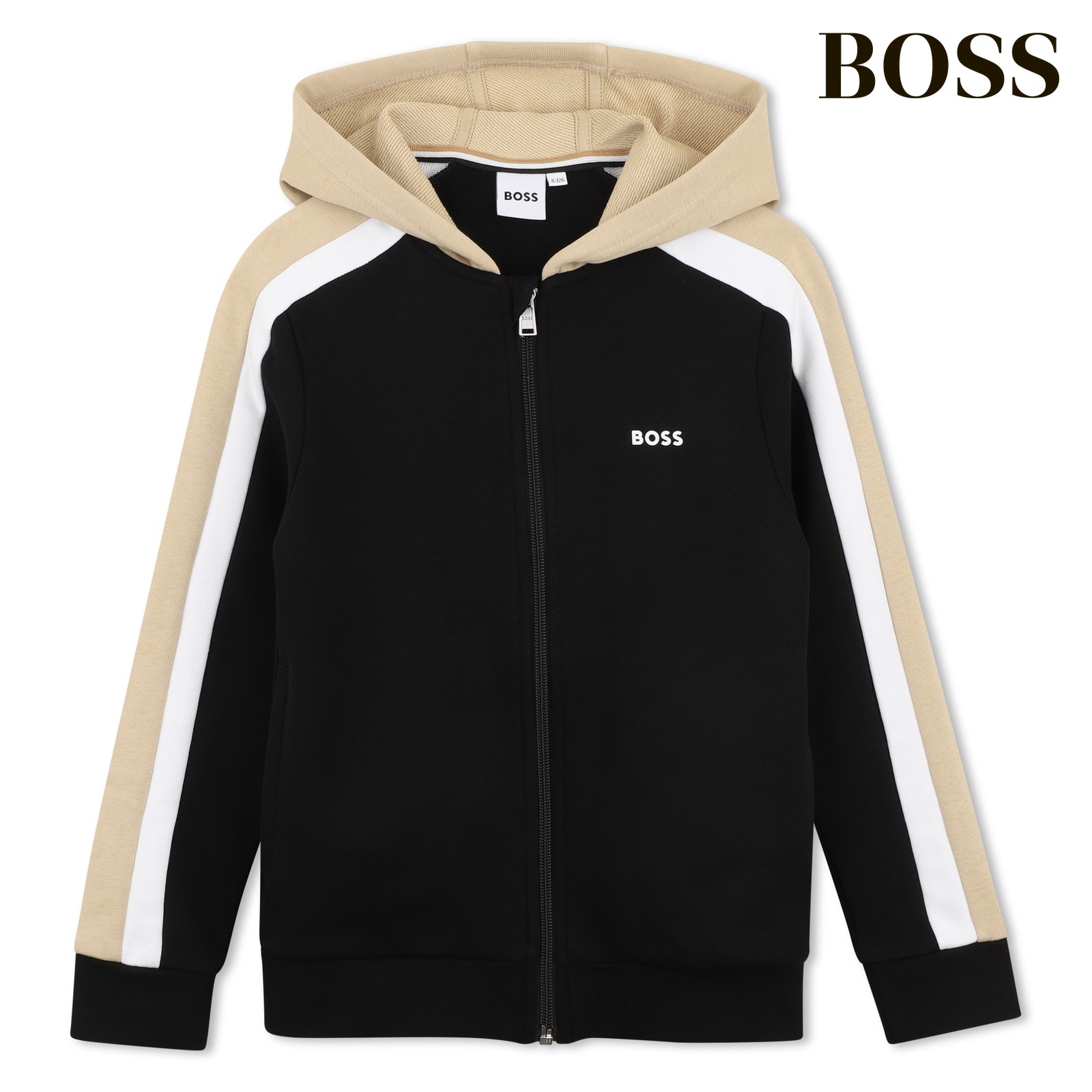 Sudadera con capucha con cremallera negro