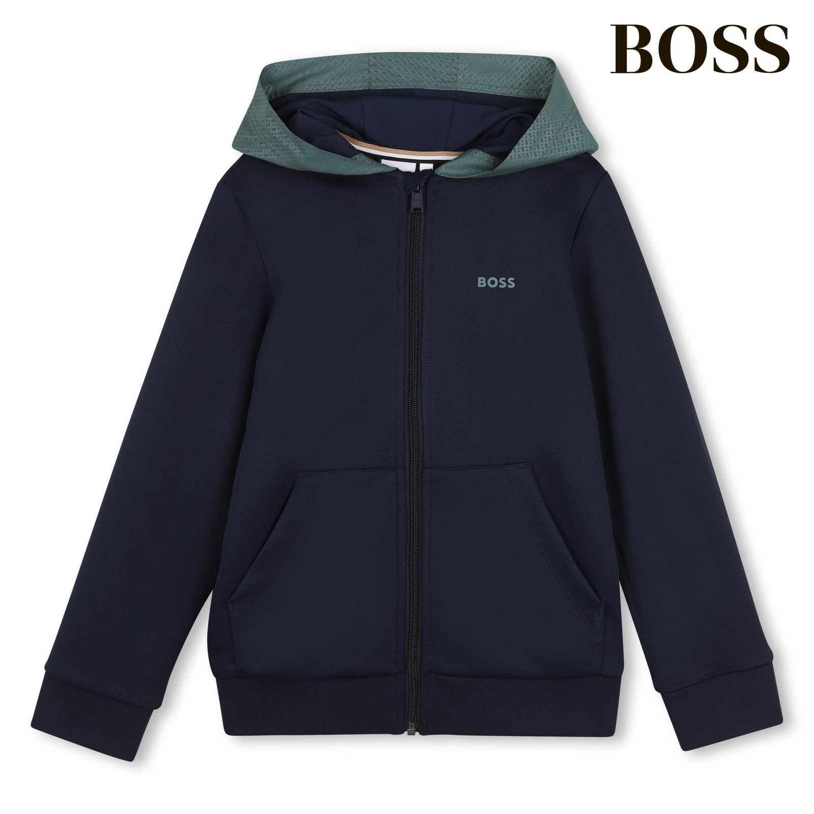Sudadera con capucha con cremallera marino