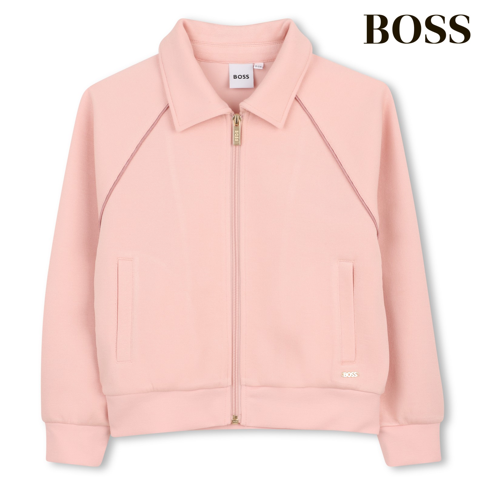 Sudadera con capucha con cremallera rosa