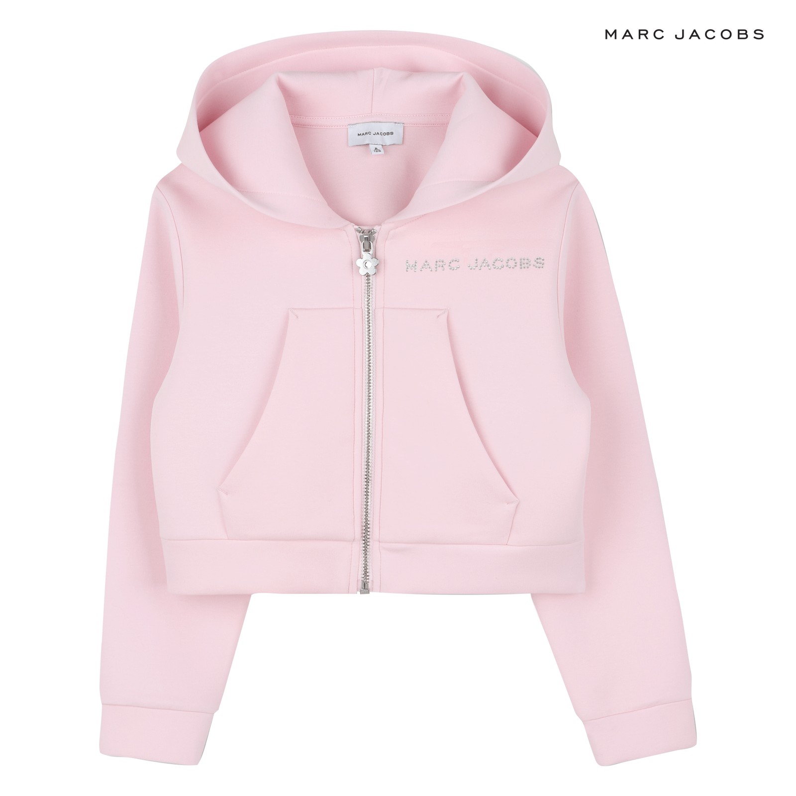 Sudadera con capucha con cremallera rosa