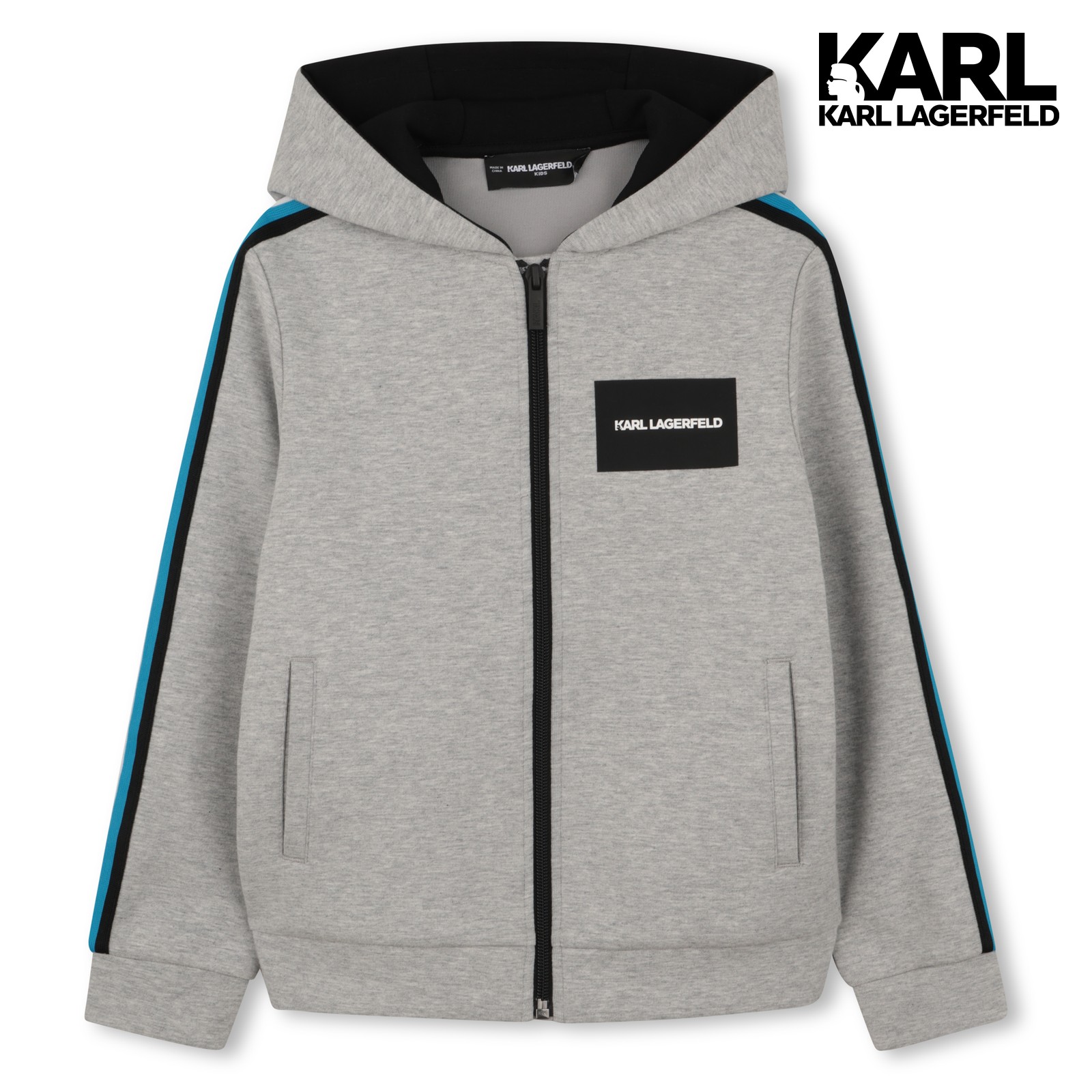 Sudadera con capucha con cremallera gris claro china