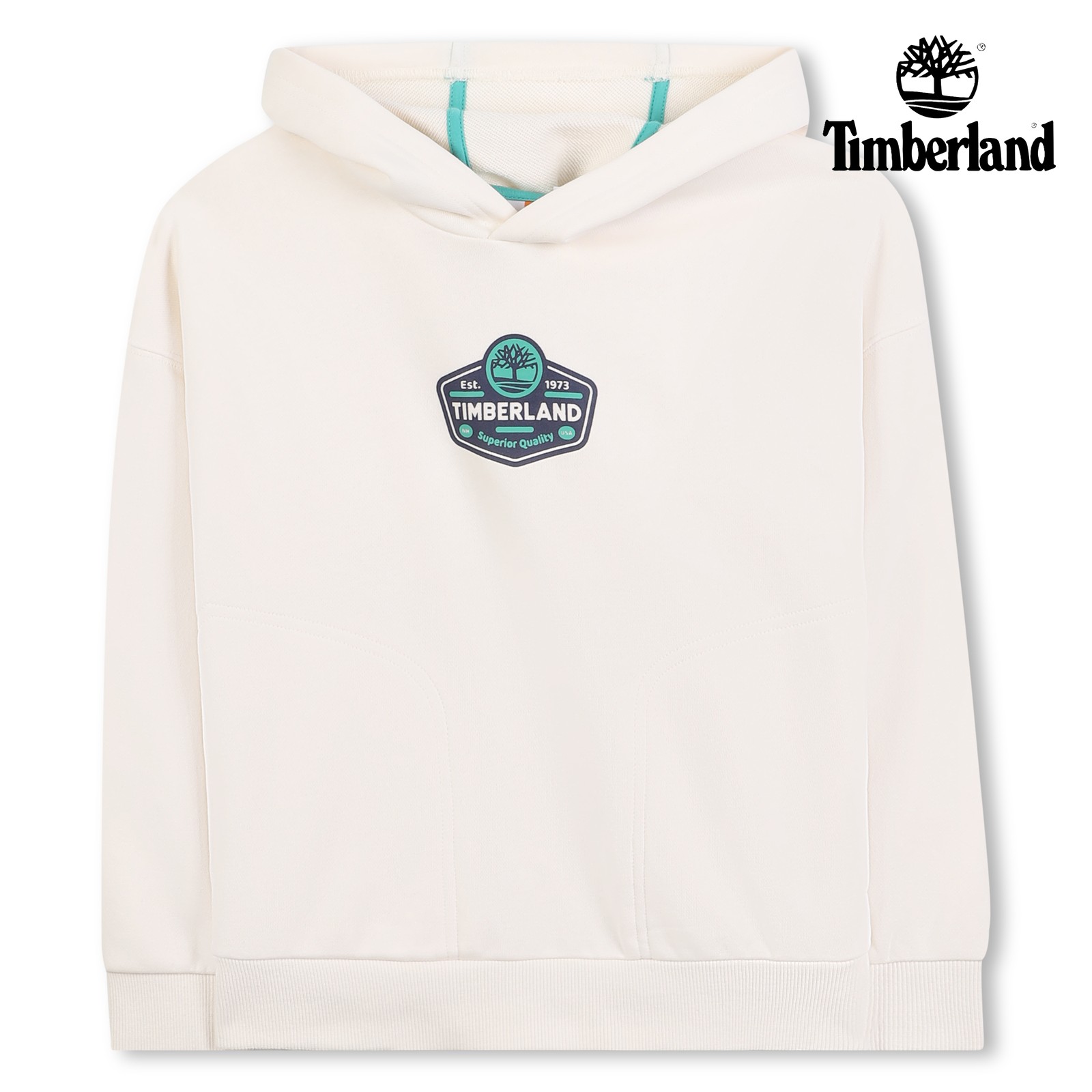 Sudadera con capucha de vellón marfil