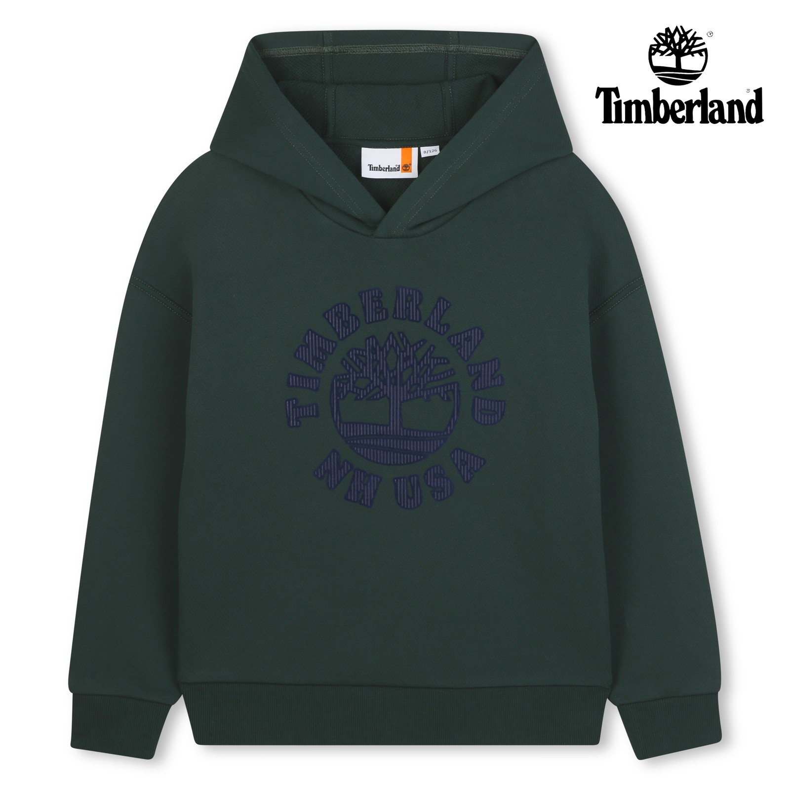 Sudadera con capucha de vellón verde oscuro
