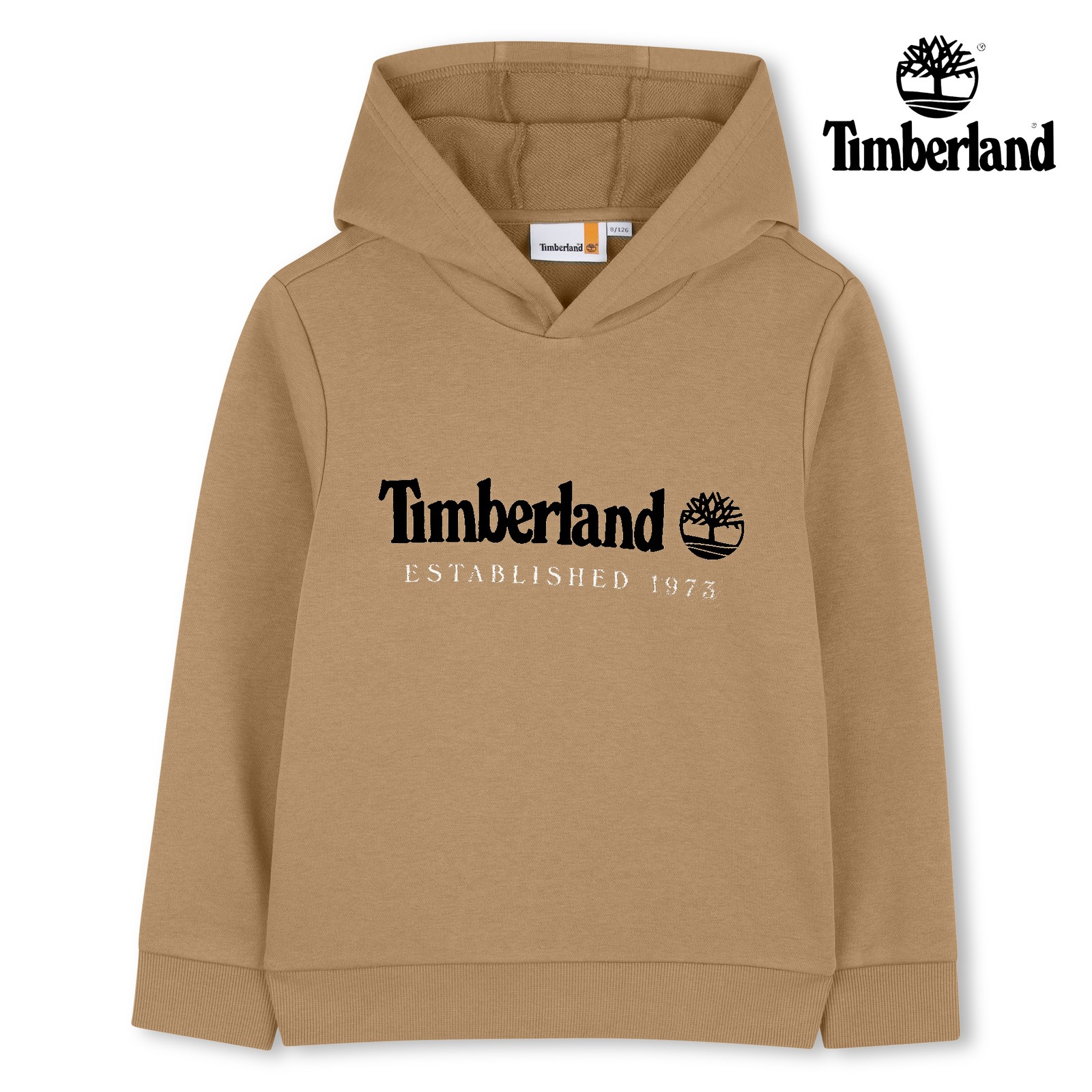 Sudadera con capucha beig/negro