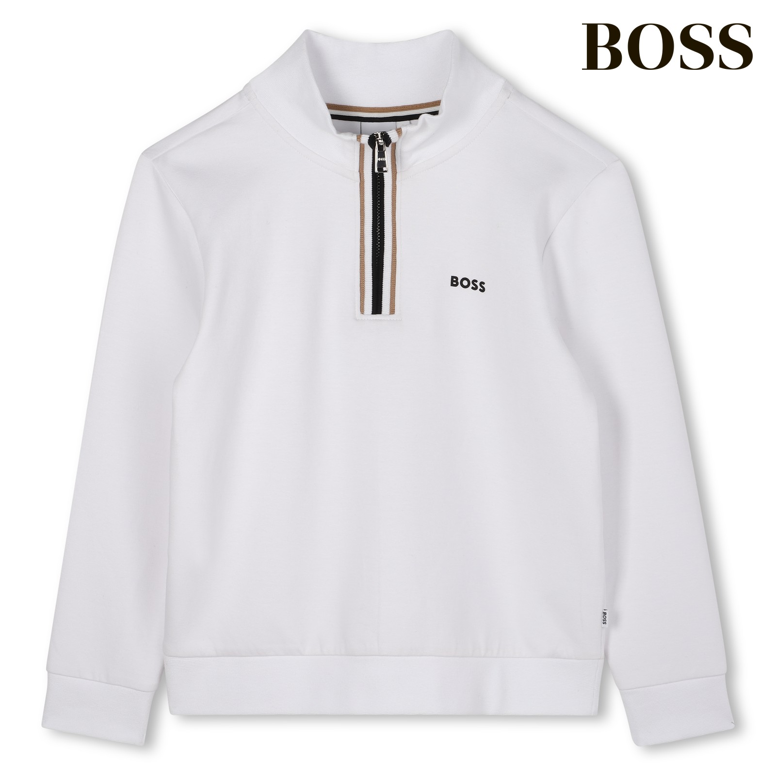 Sudadera stand-up con cremallera blanco