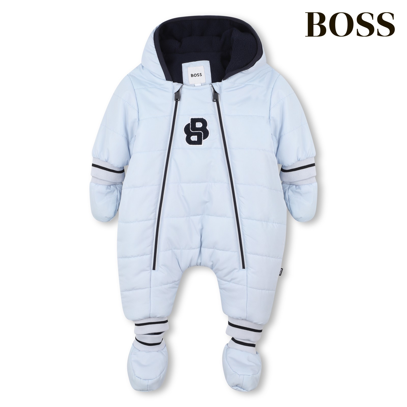 Traje de piloto con capucha azul cielo
