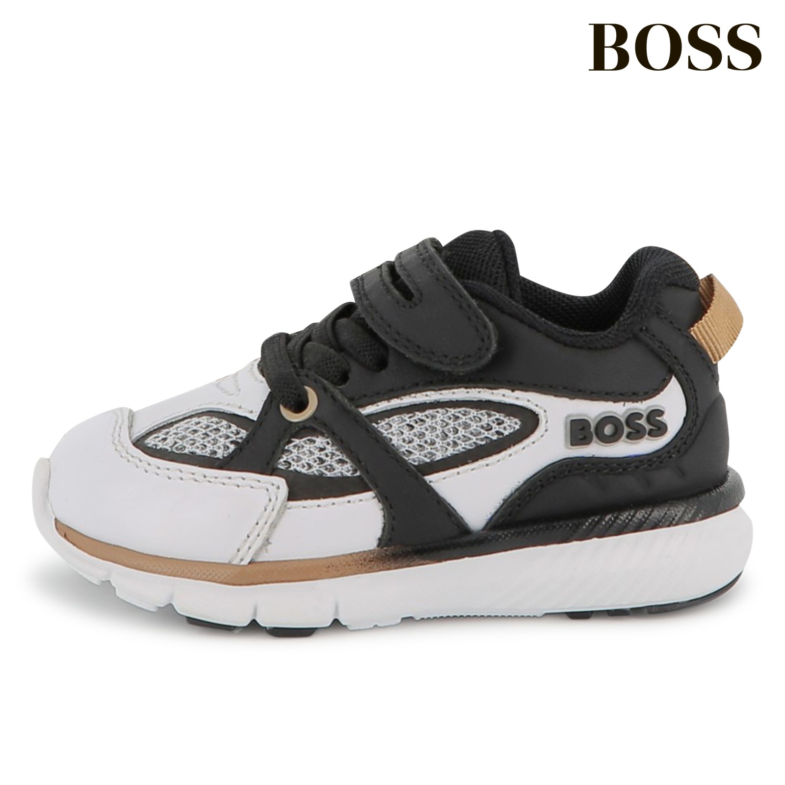 Zapatillas con cordones elásticos blanco negro
